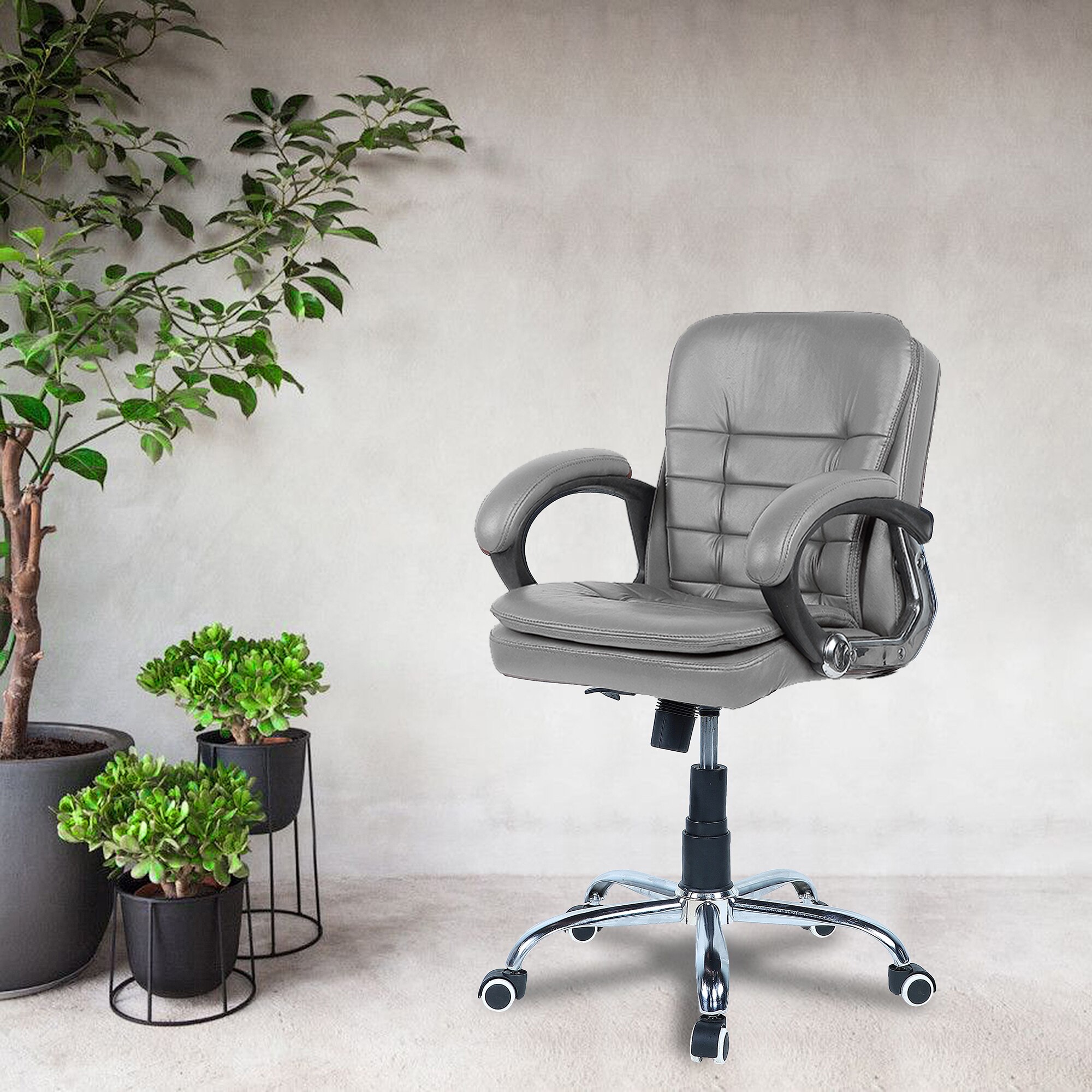 Veaoilaa Mid Back Executive Chair in Grey Colour