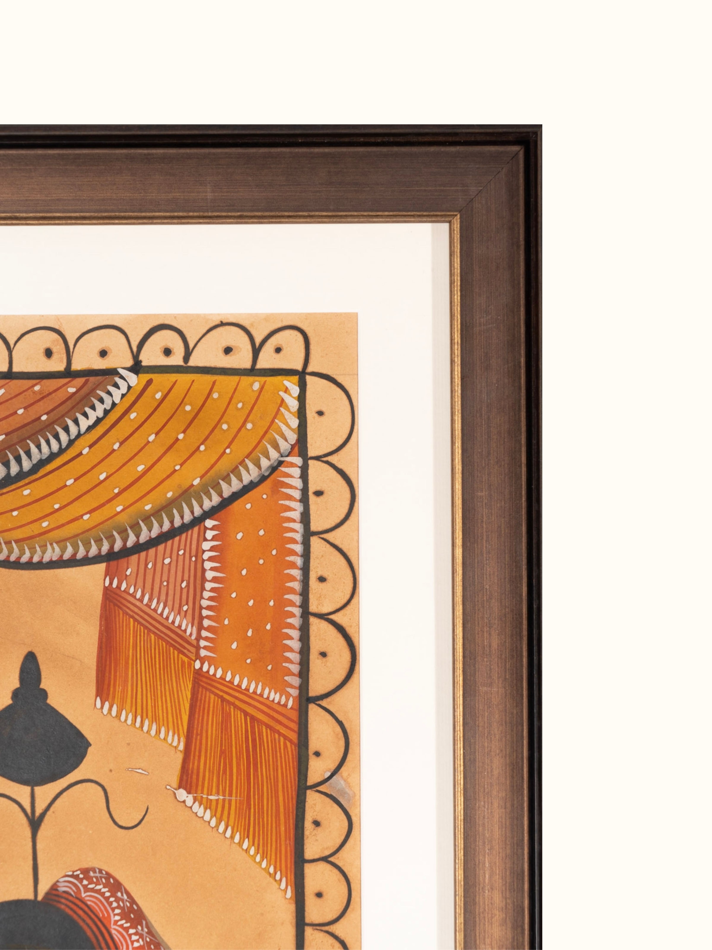 Detail shot of Babu Bibi Kalighat Painting