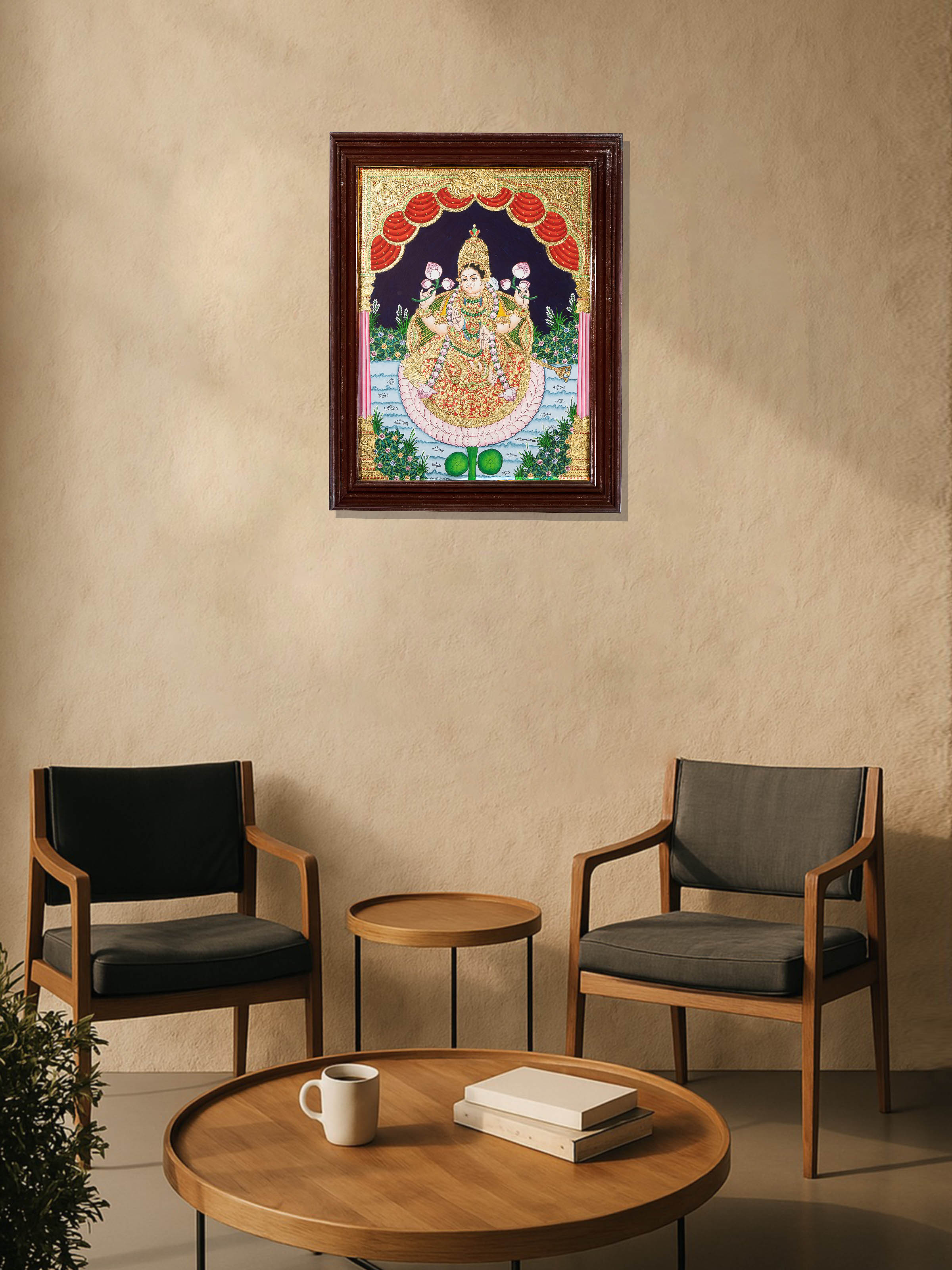 Mahalakshmi Mysore Teak Wood Painting