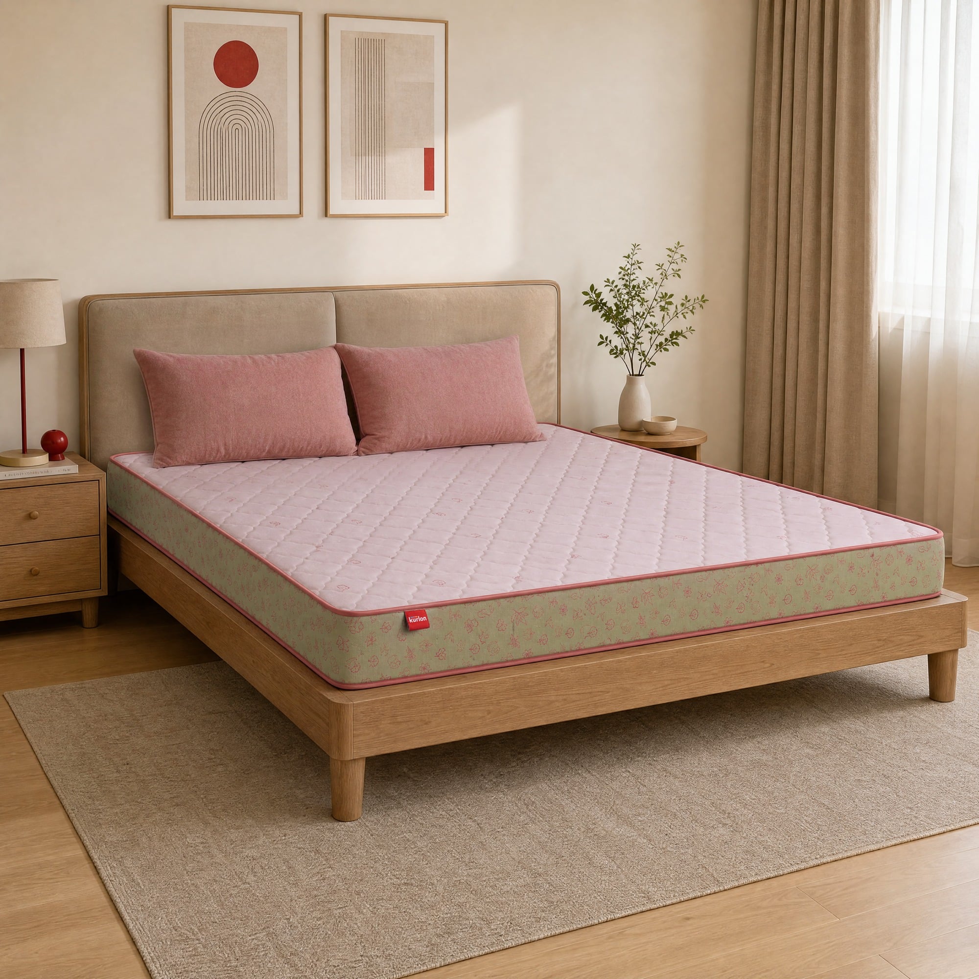 Kurlon Ortho Natural Grid Orthopedic Mattress Firm Queen Size 84x60x5 Inch - Kurlon