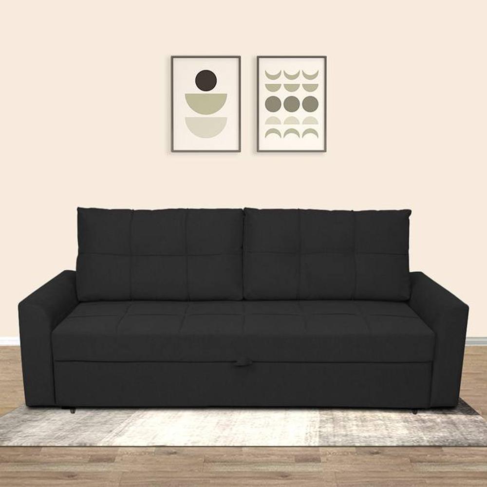 Barato 3 Pull Out Sofa Cum Bed In Black Colour