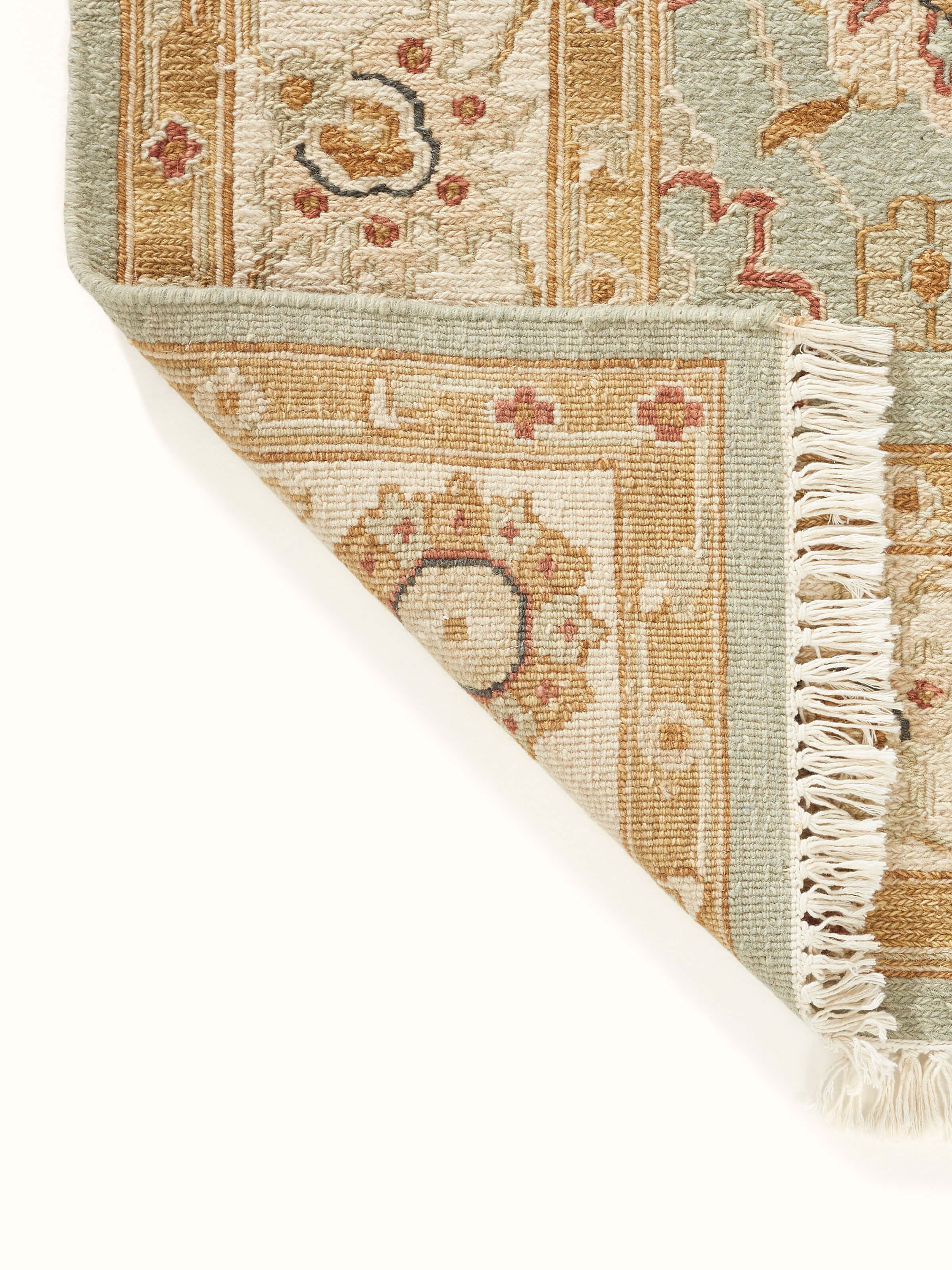 Back view revealing the hand-knotted construction and durability