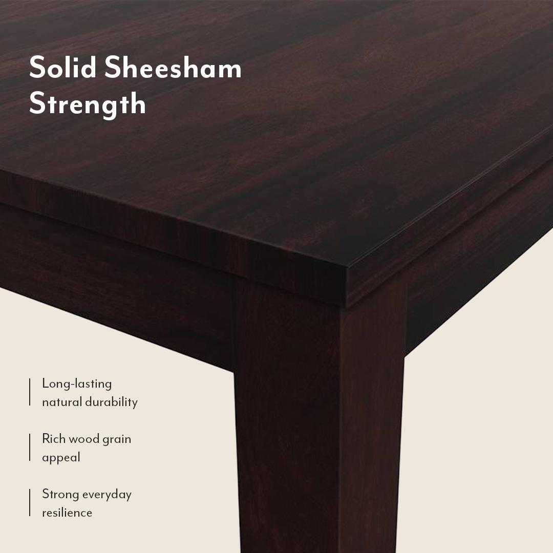 Arabia Zella Solid Wood 6 Seater Dining Table With Set Of 6 Chairs