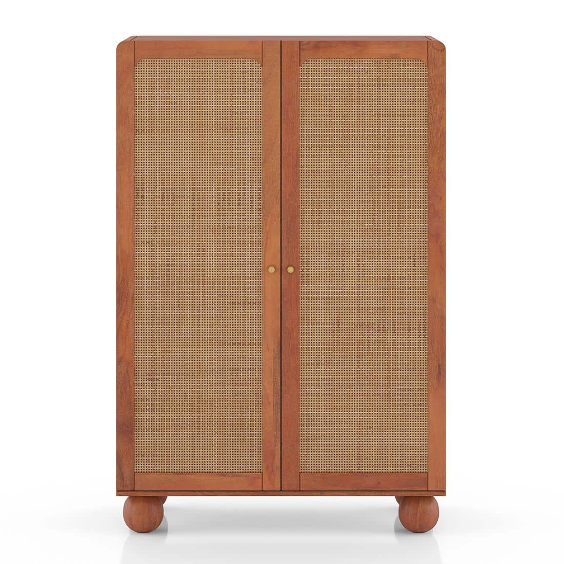 Takai Solid Wood 2 Door Wardrobe In Red Cedar Finish