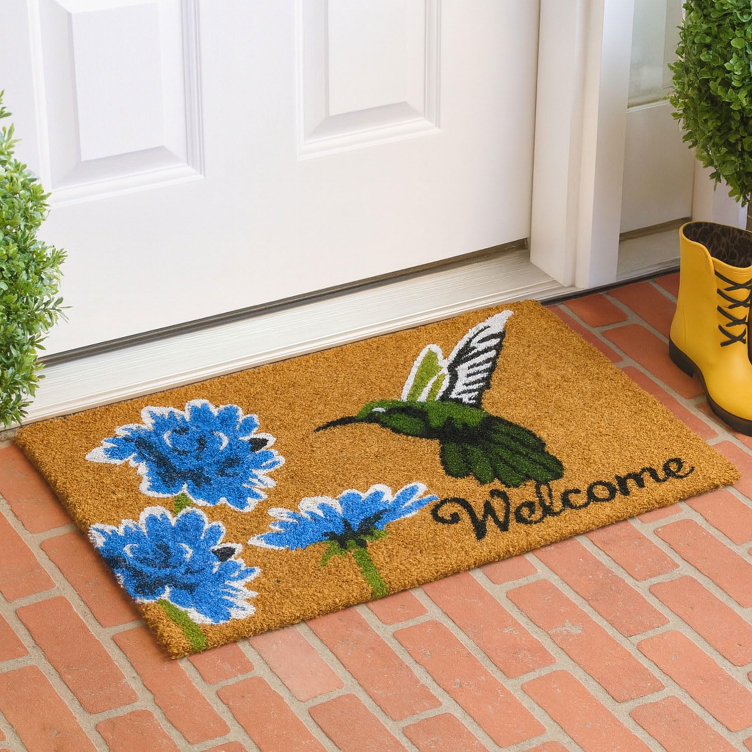 Luxe Home 100% Natural Coir Doormat Welcome Bird Print Design (71x45 cm)