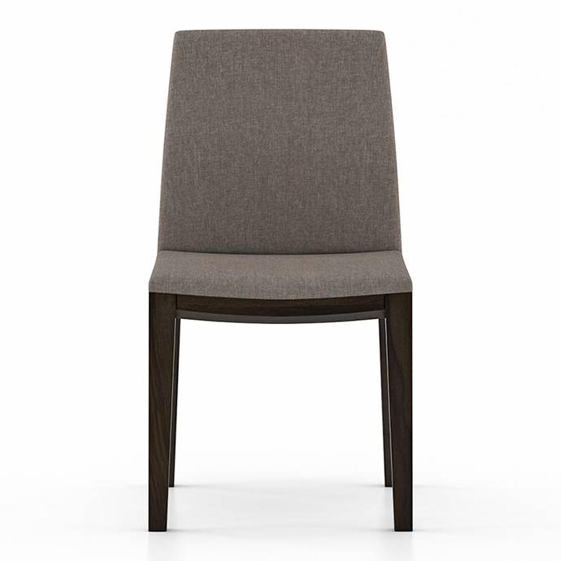 Galatea Dining Chair Set Of 2 Teak In American Walnut Finish With Grey Colour Fabric