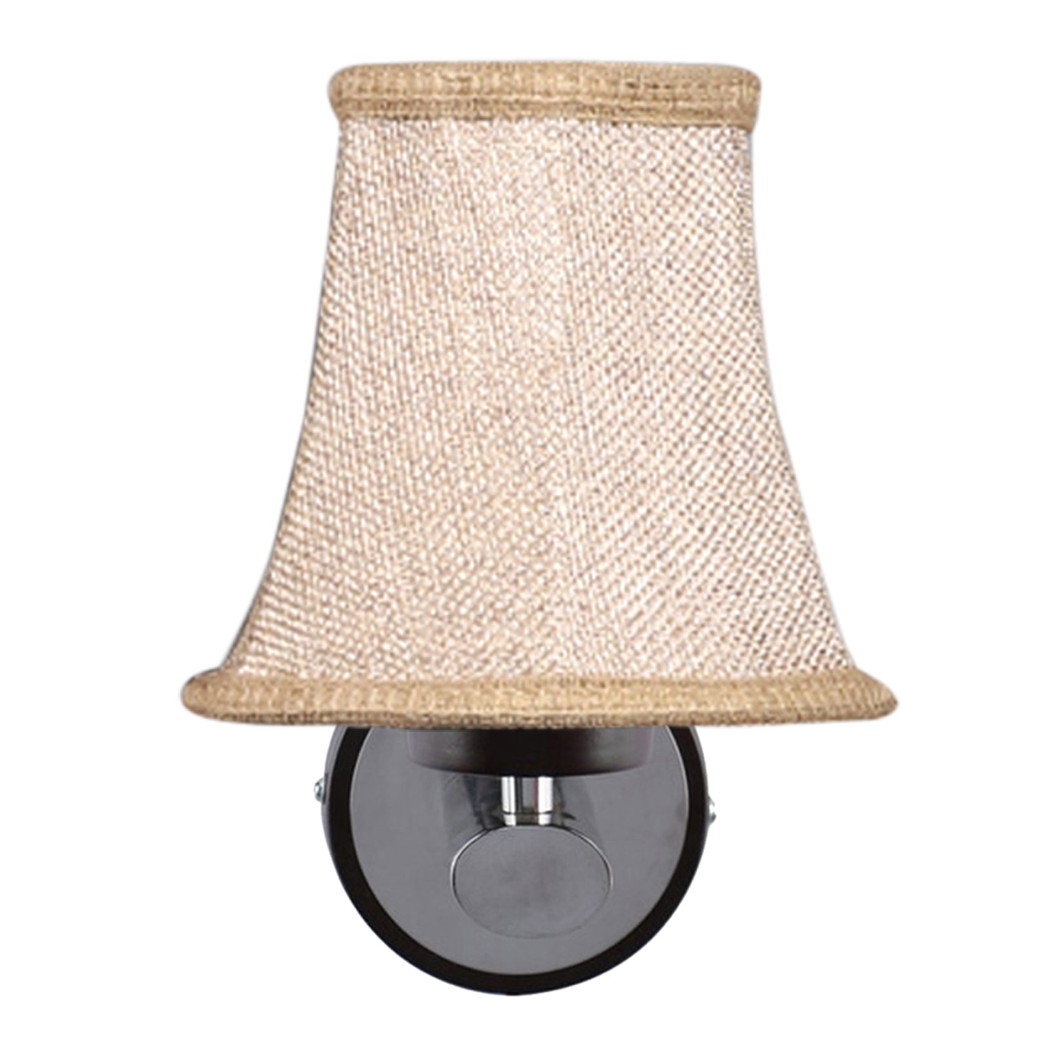 Devansh Metal Wall Mounted Lamp With Beige Jute Shade