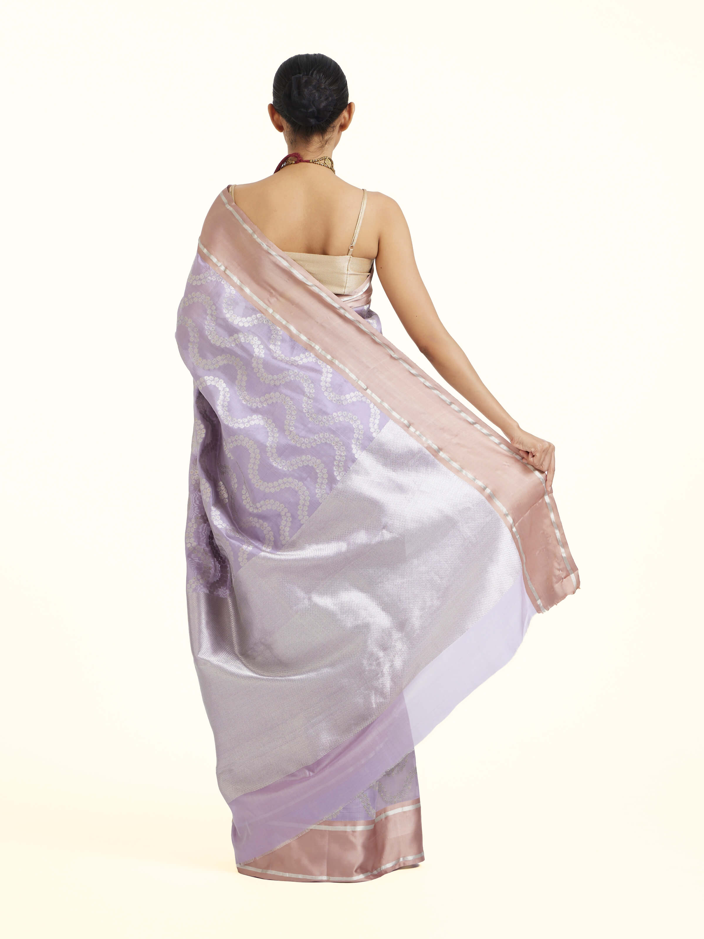 Lavender Chanderi Aknaliya Saree