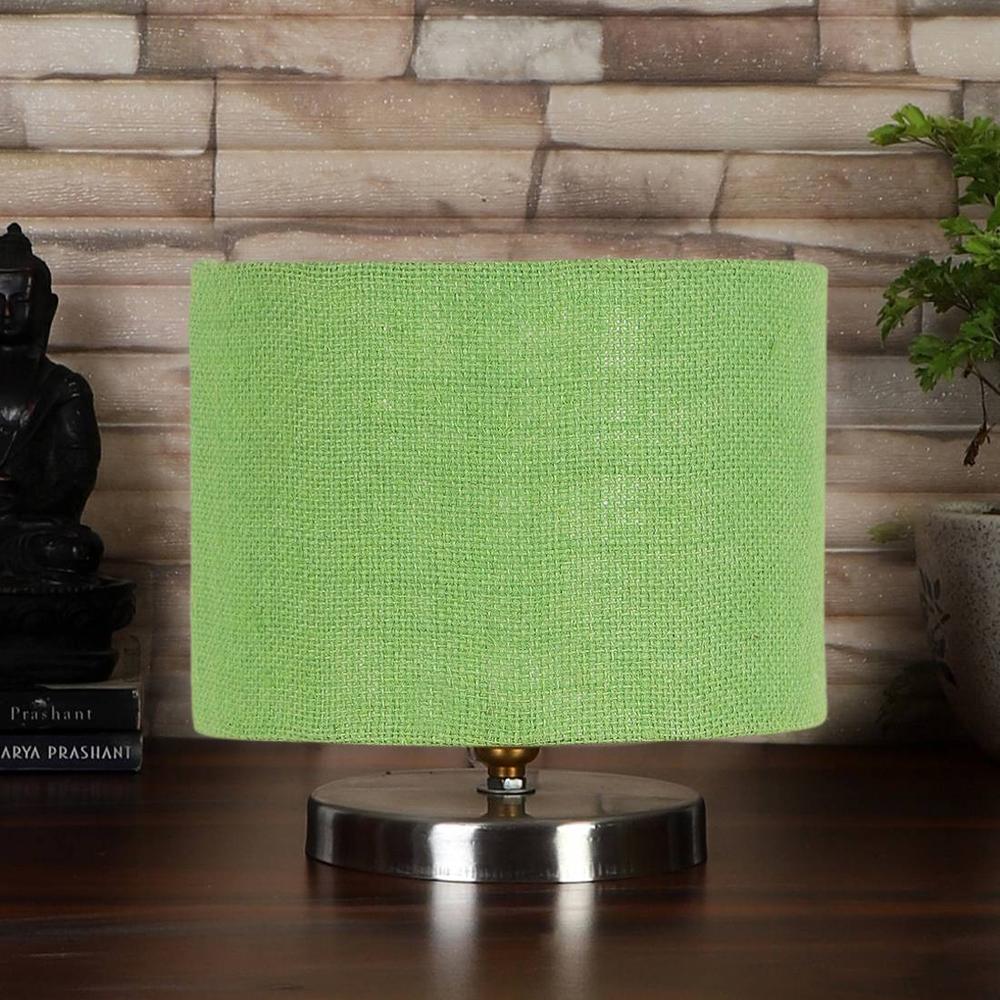 Green Jute Table Lamp with Steel Base -32