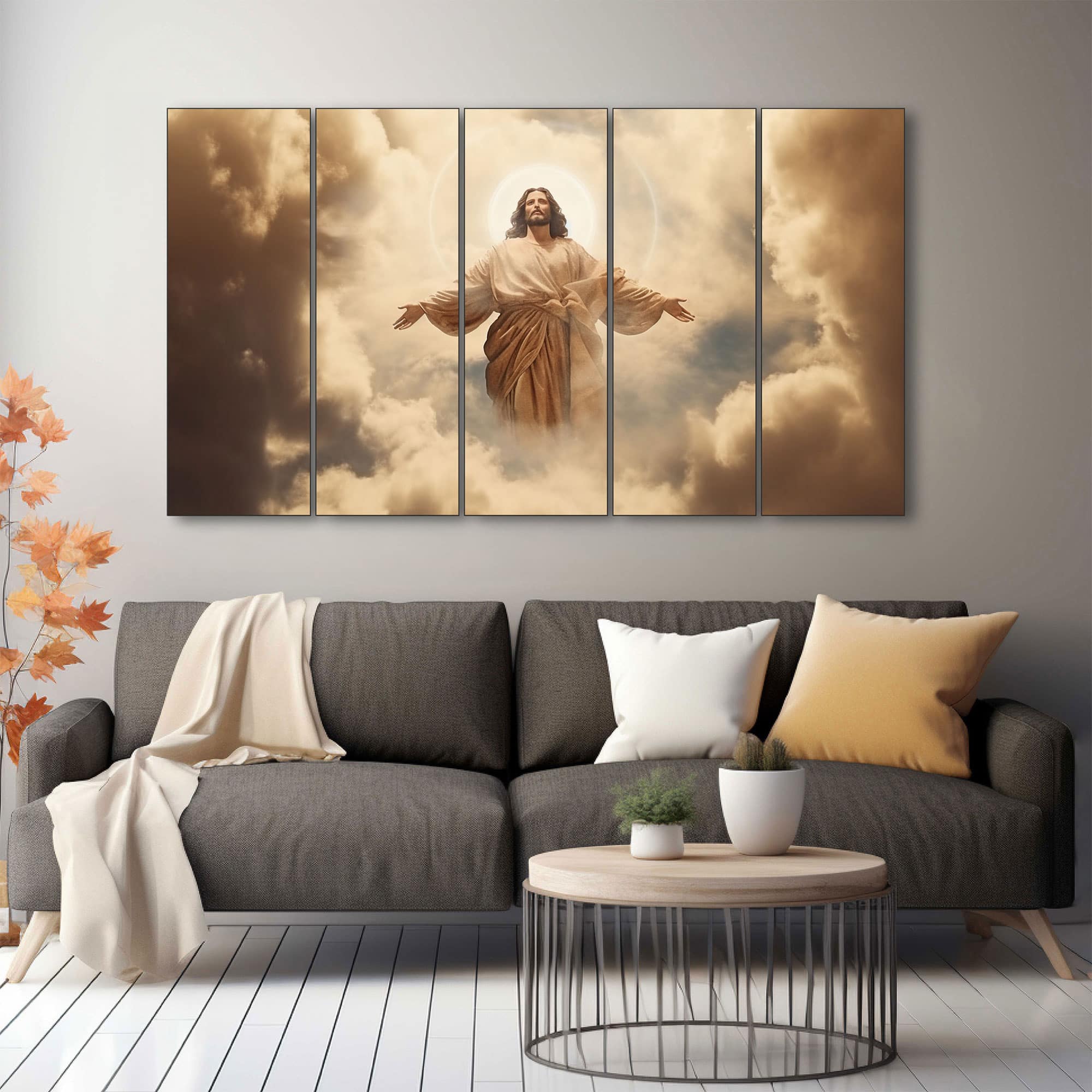 The Castle Decor Jesus Wall Painting Wooden Framed 27x48 Inch (Style 1) - The Castle Decor