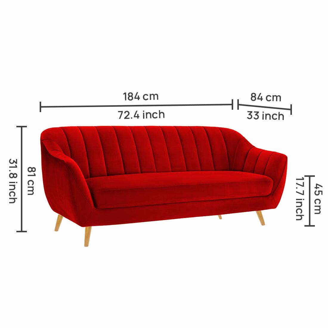 Neo Fabric Sofa - Red