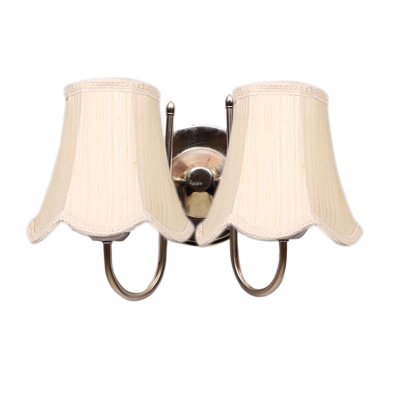 Devansh Dual Steel Metal  Wallmounted Lamp With Cotton Off-White Shade