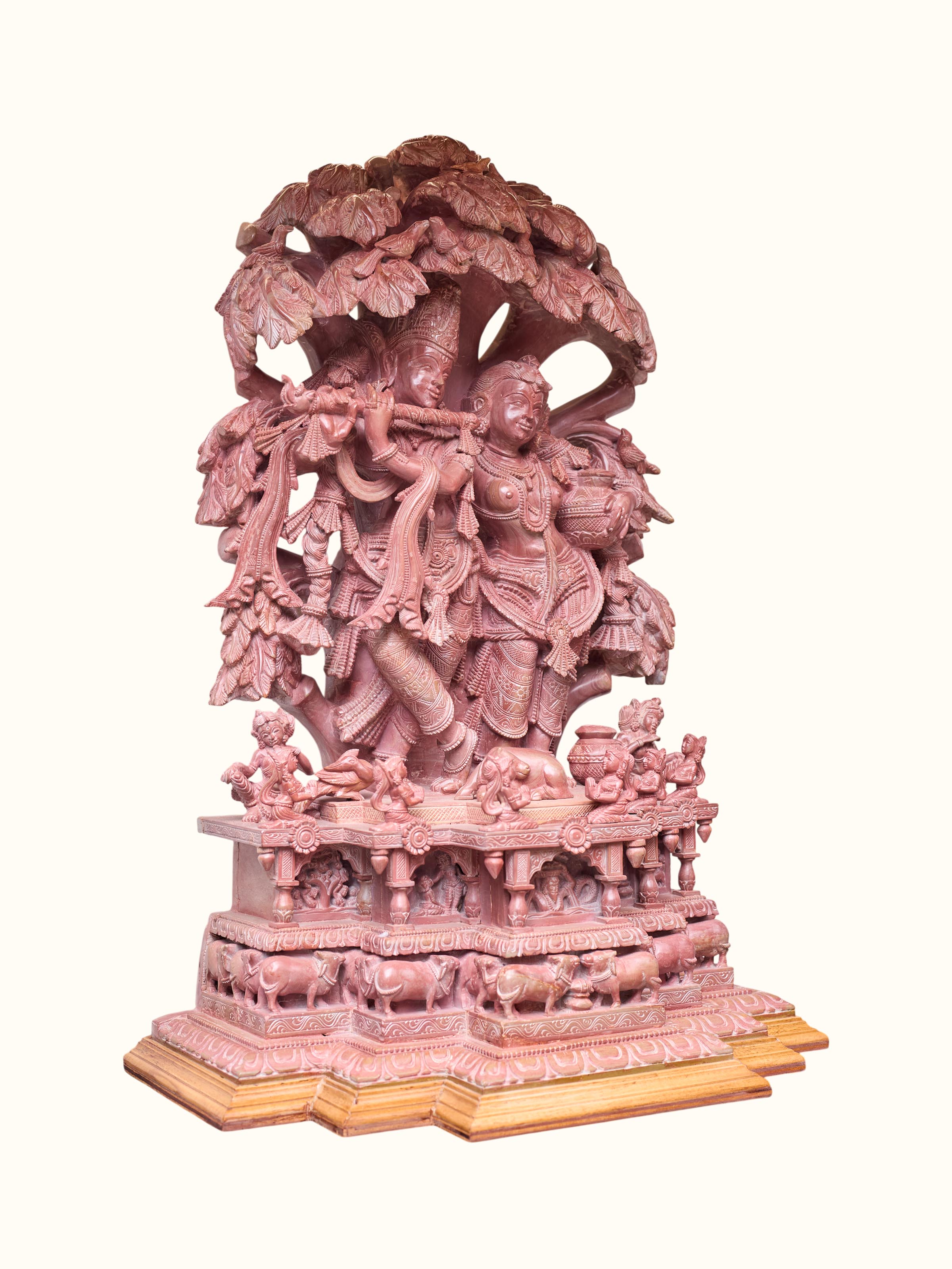 Stone Carved Radha Krishna Idol