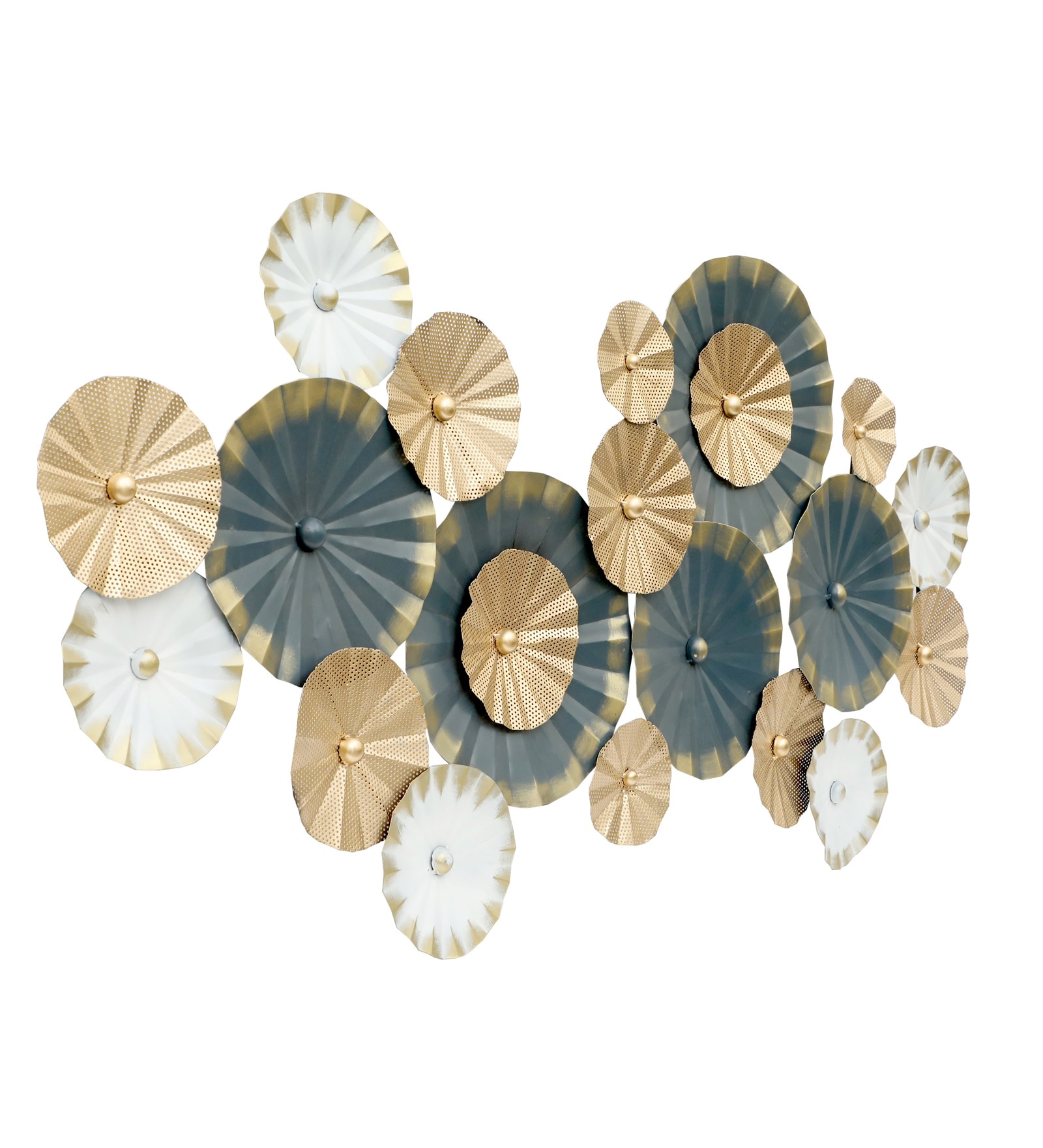 W-MORA Abstract Metal Wall Decor in Multicolor Set of 1 - Vedas Exports