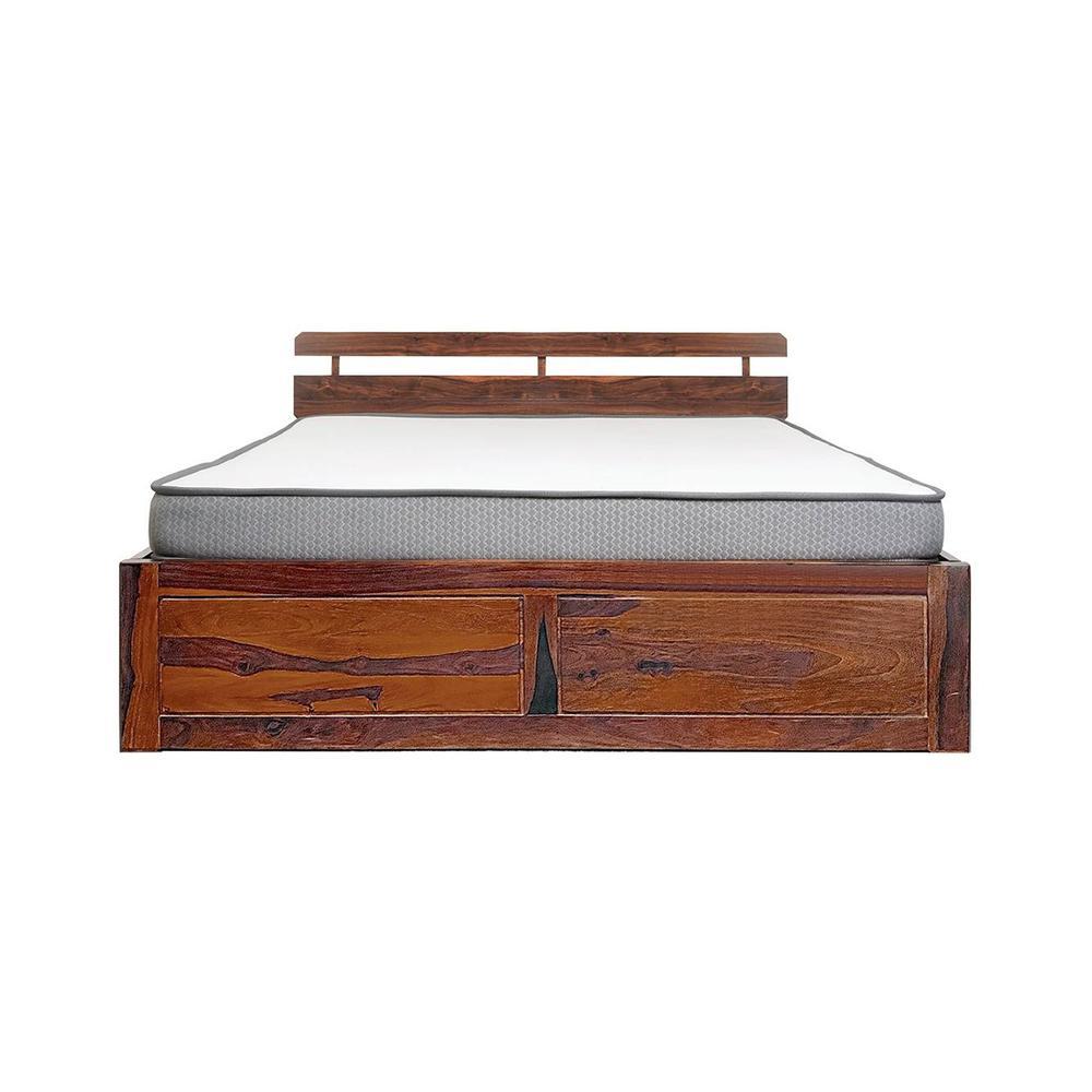 Admire Solid Wood King Size Box Storage Bed In Honey Finish