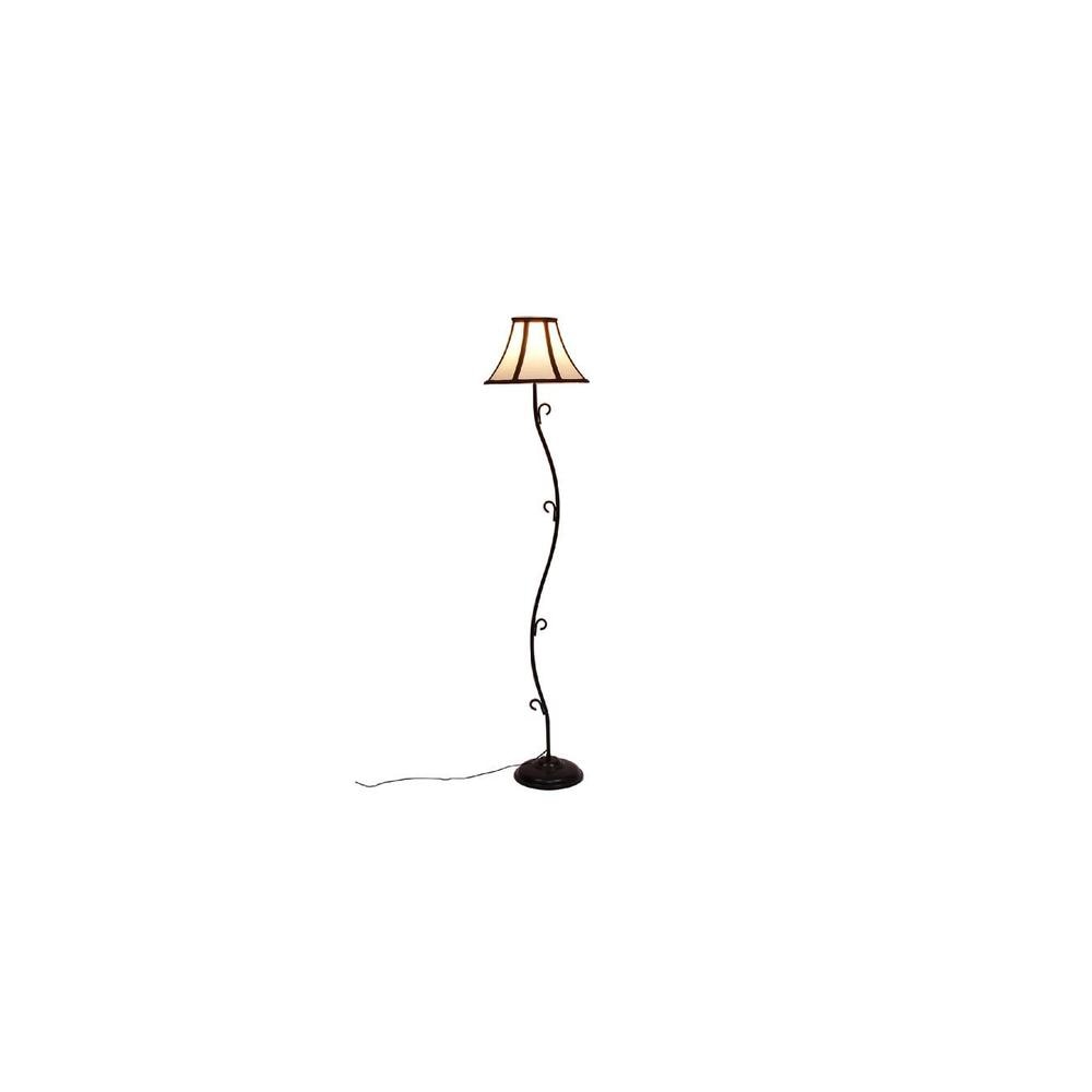 Luna Multicolour Fabric Floor Lamp with Black Iron Base