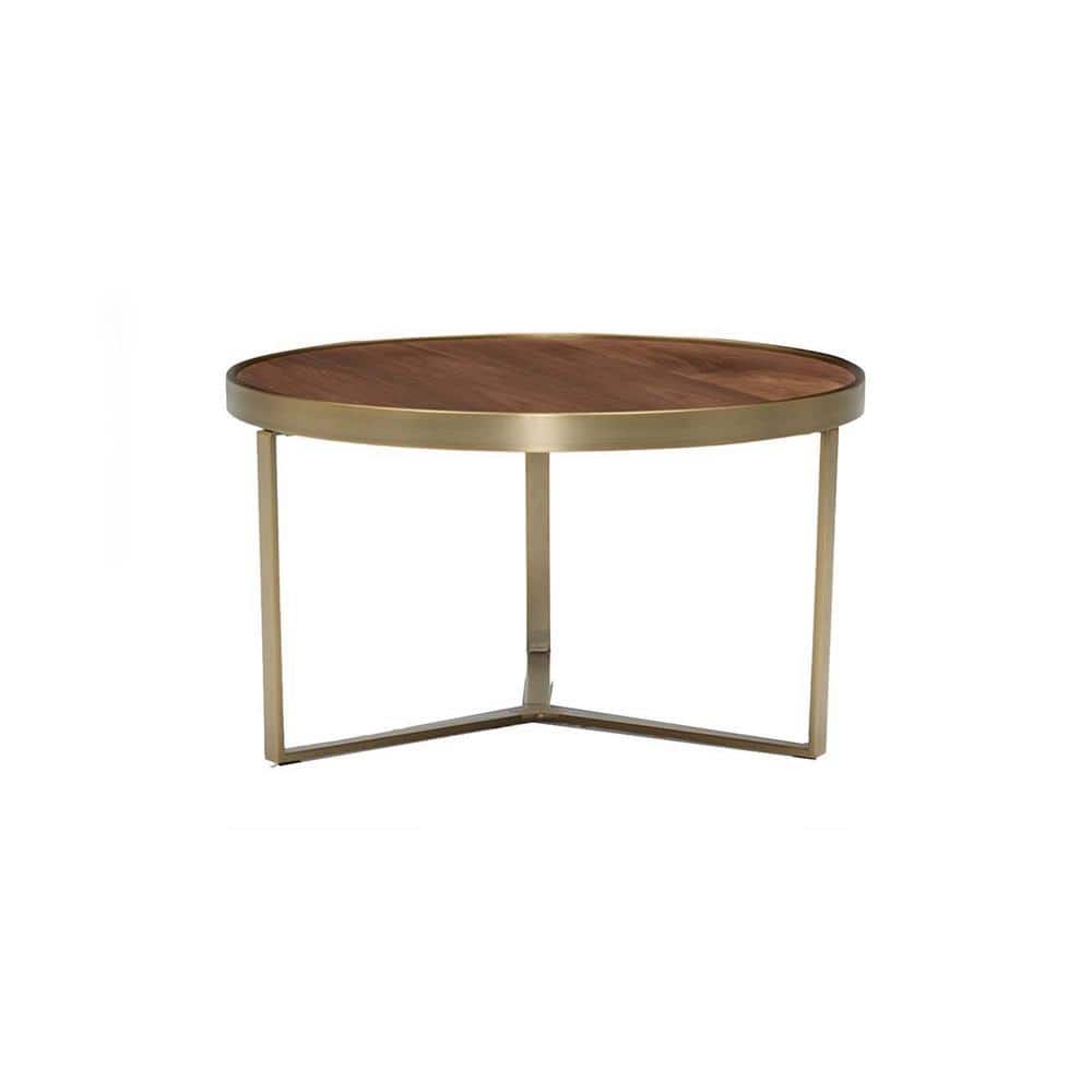 Albertoni Round Coffee Table With Ms Gold Base