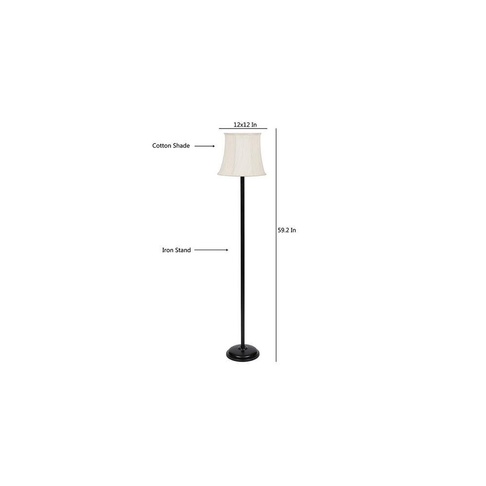 Ezra Black Cotton Shade Floor Lamp