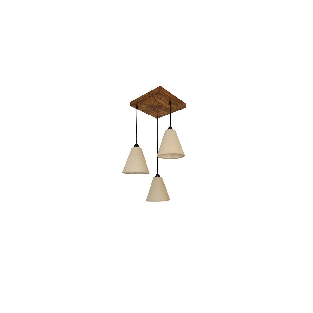 Terzo Brown Solid Wood Cluster Hanging Light
