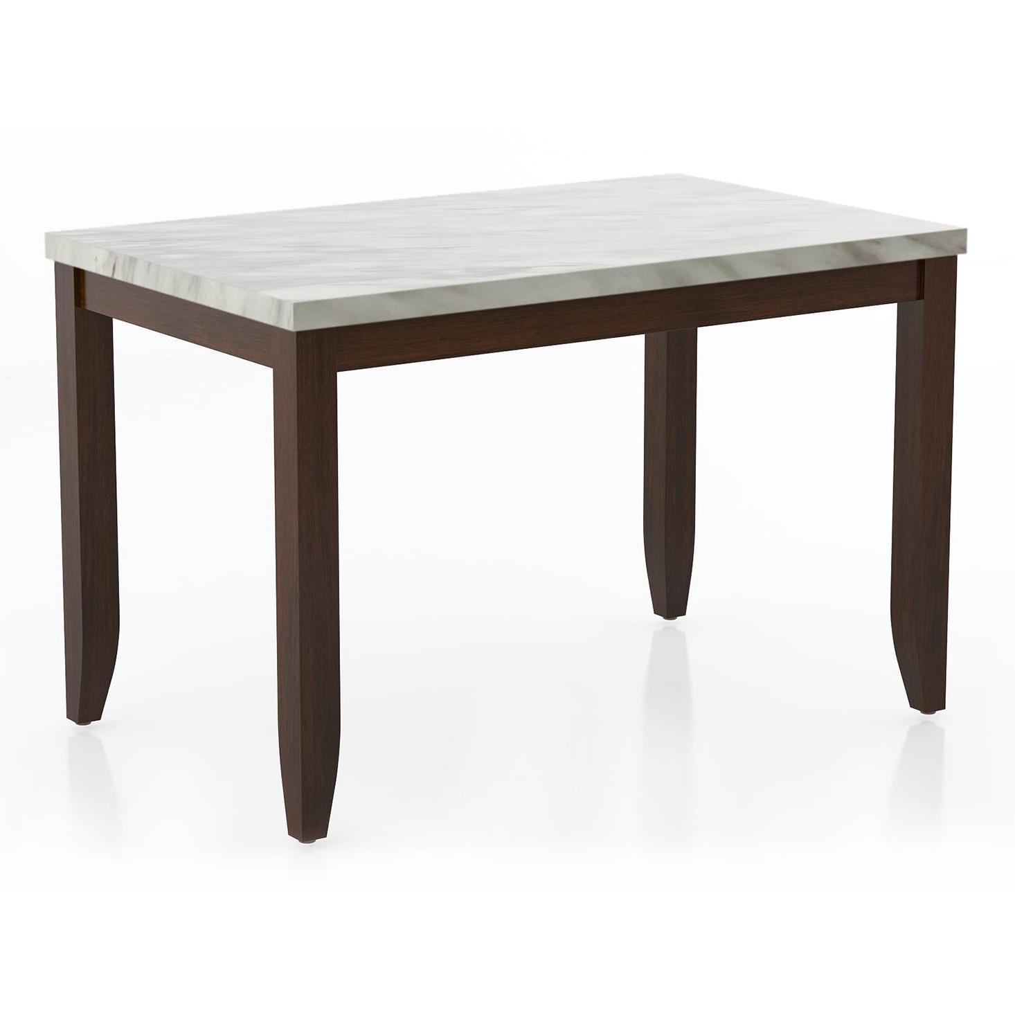 Matteo Stone 4 Seater Dining Table In Dark Walnut Finish