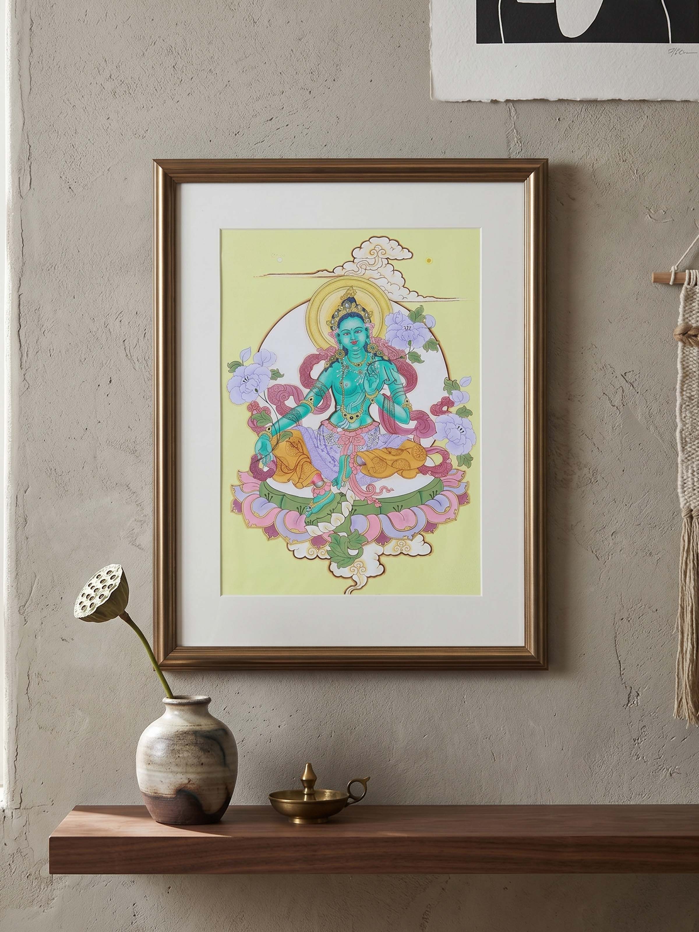 Green Tara Thangka Painting