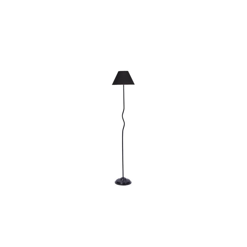 Quinn Black Cotton shade with Iron floor lamp