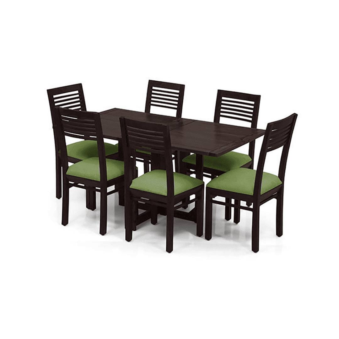 Danton Zella Solid Wood 6 Seater Dining Table With Set Of 6 Chairs