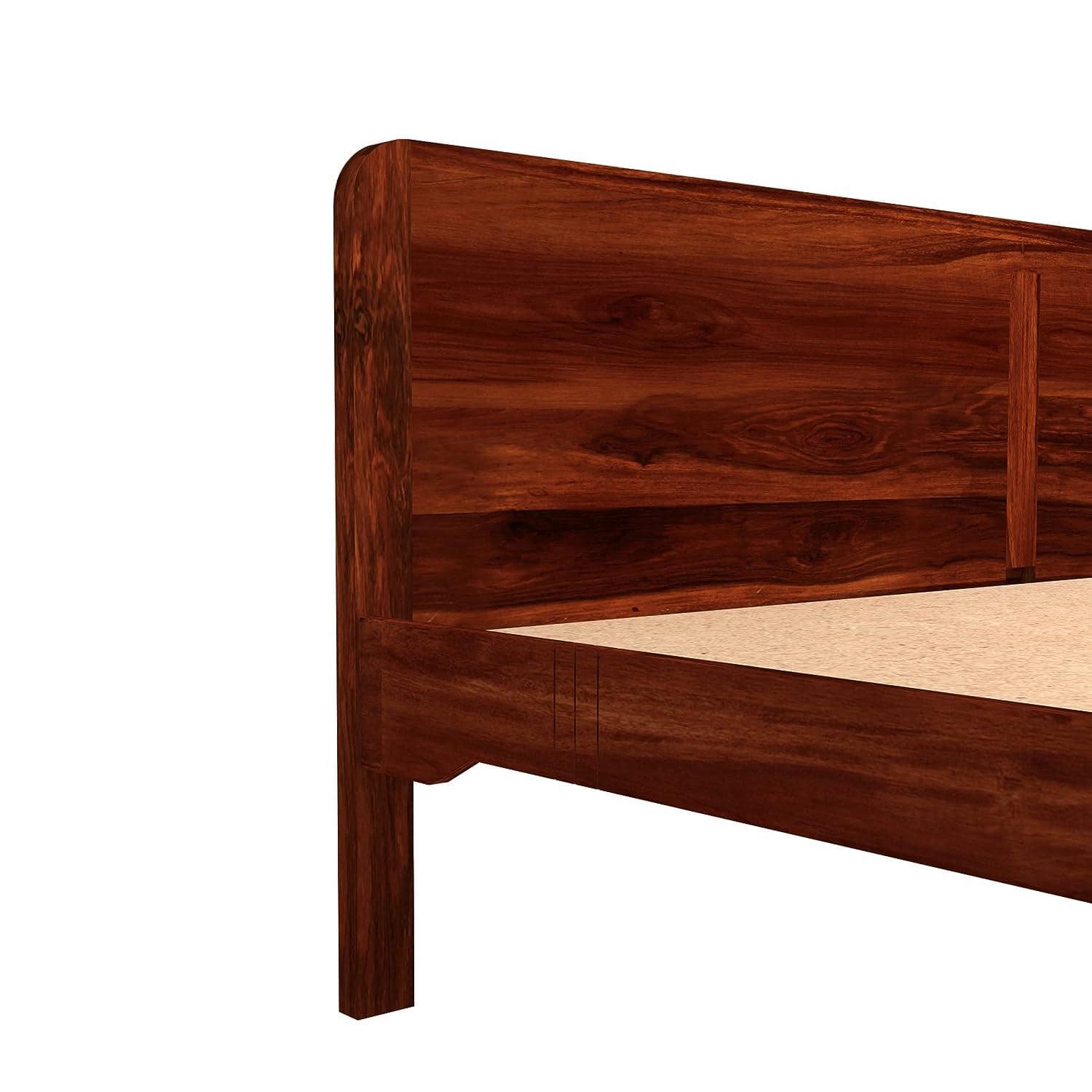 Isabella Solid Wood King Size Non Storage Bed In Honey Oak Finish