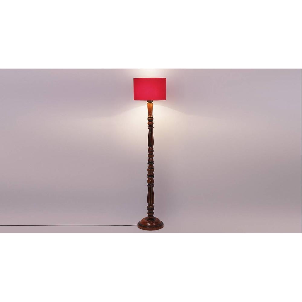 Candace Brown Cotton Shade Floor Lamp