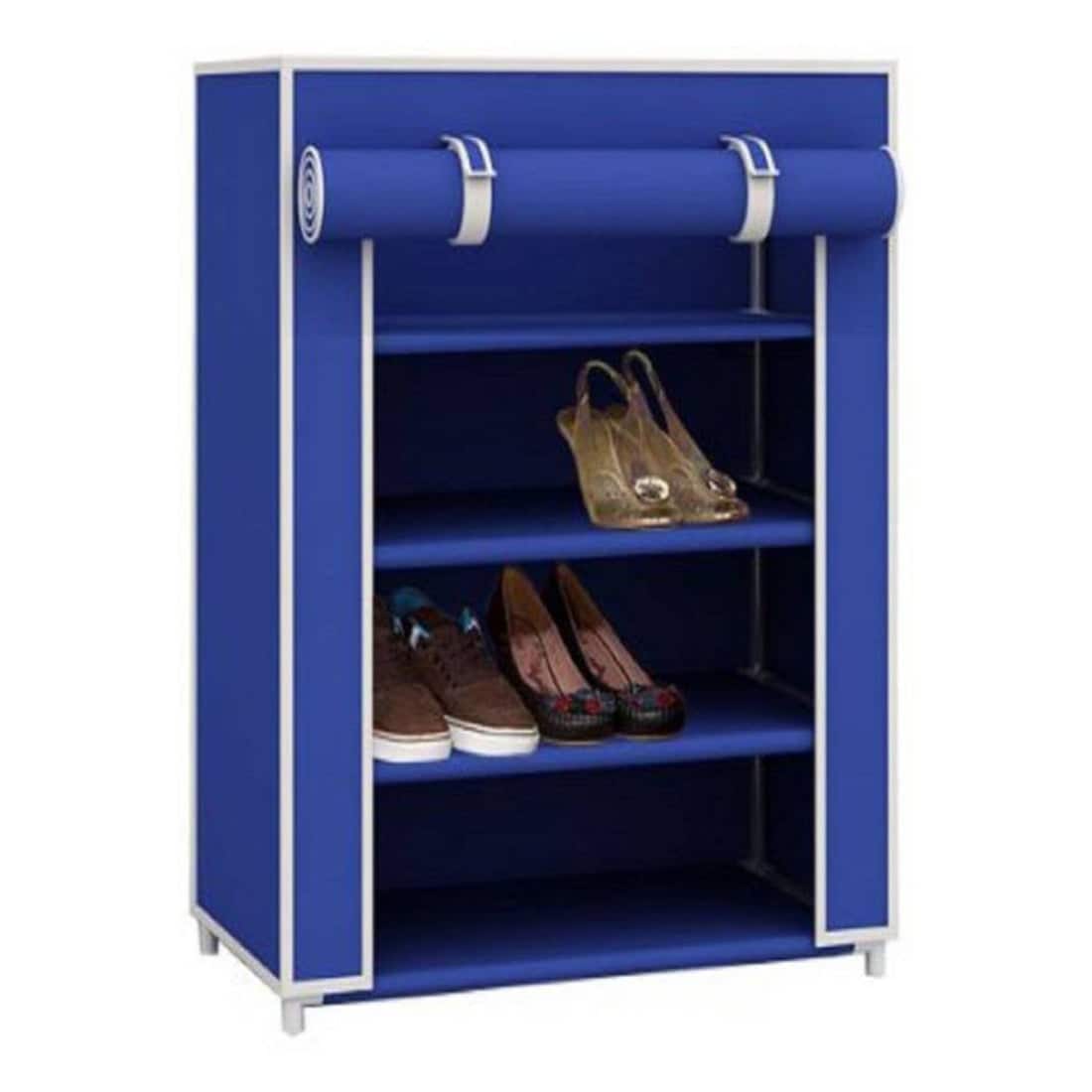 Josh 12 Pair Shoe Rack in Blue Finish