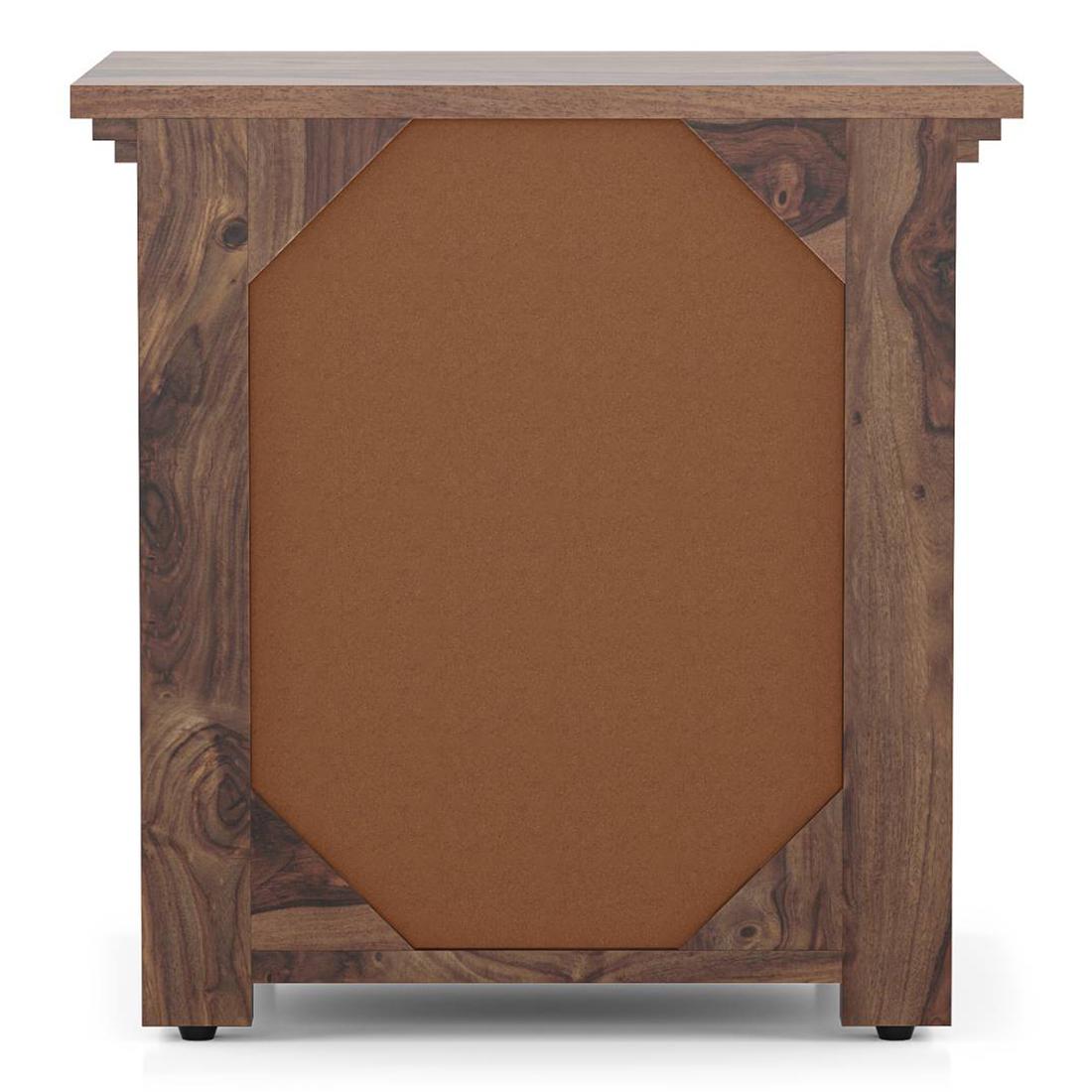 Fidora Solid Wood Bedside Table in Teak Finish