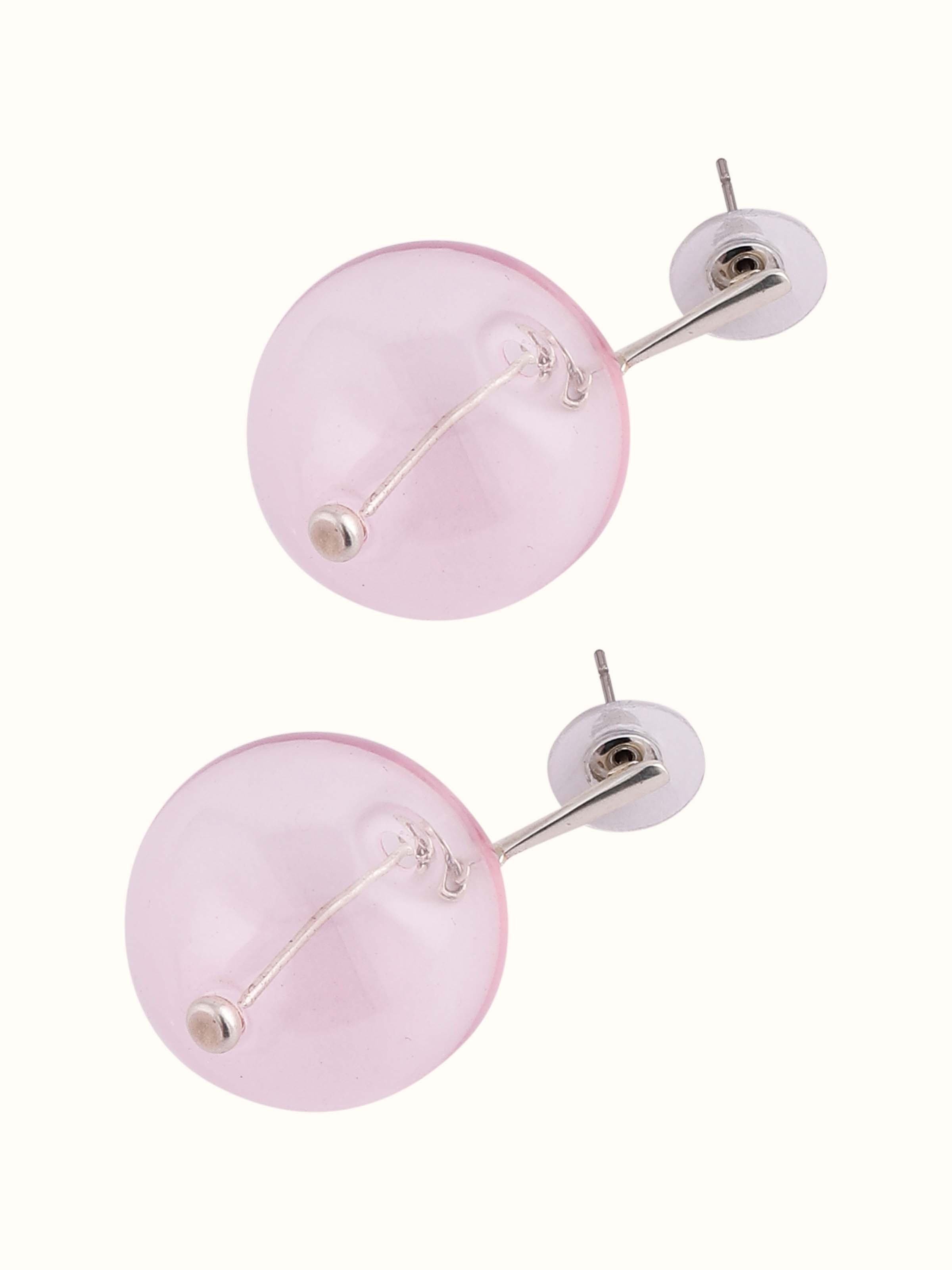 Silver Flame Glass Drop Earrings