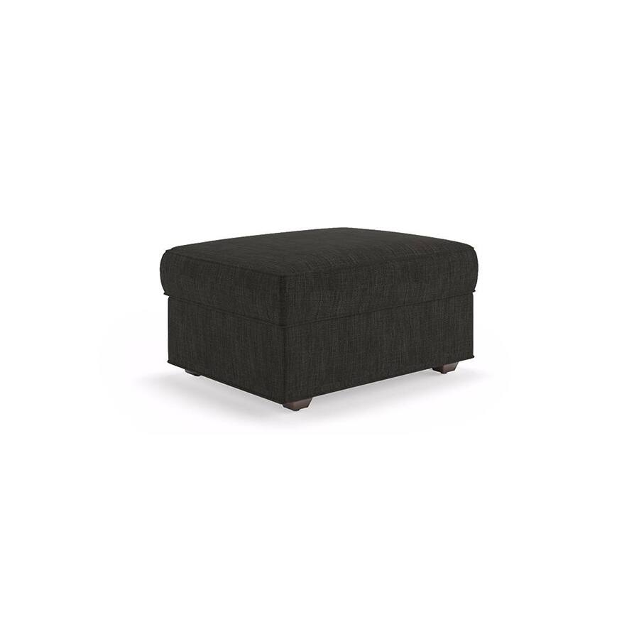 Apollo Compact High Back Ottoman Fabric Sofa in Graphite Grey Colour - Urban Ladder