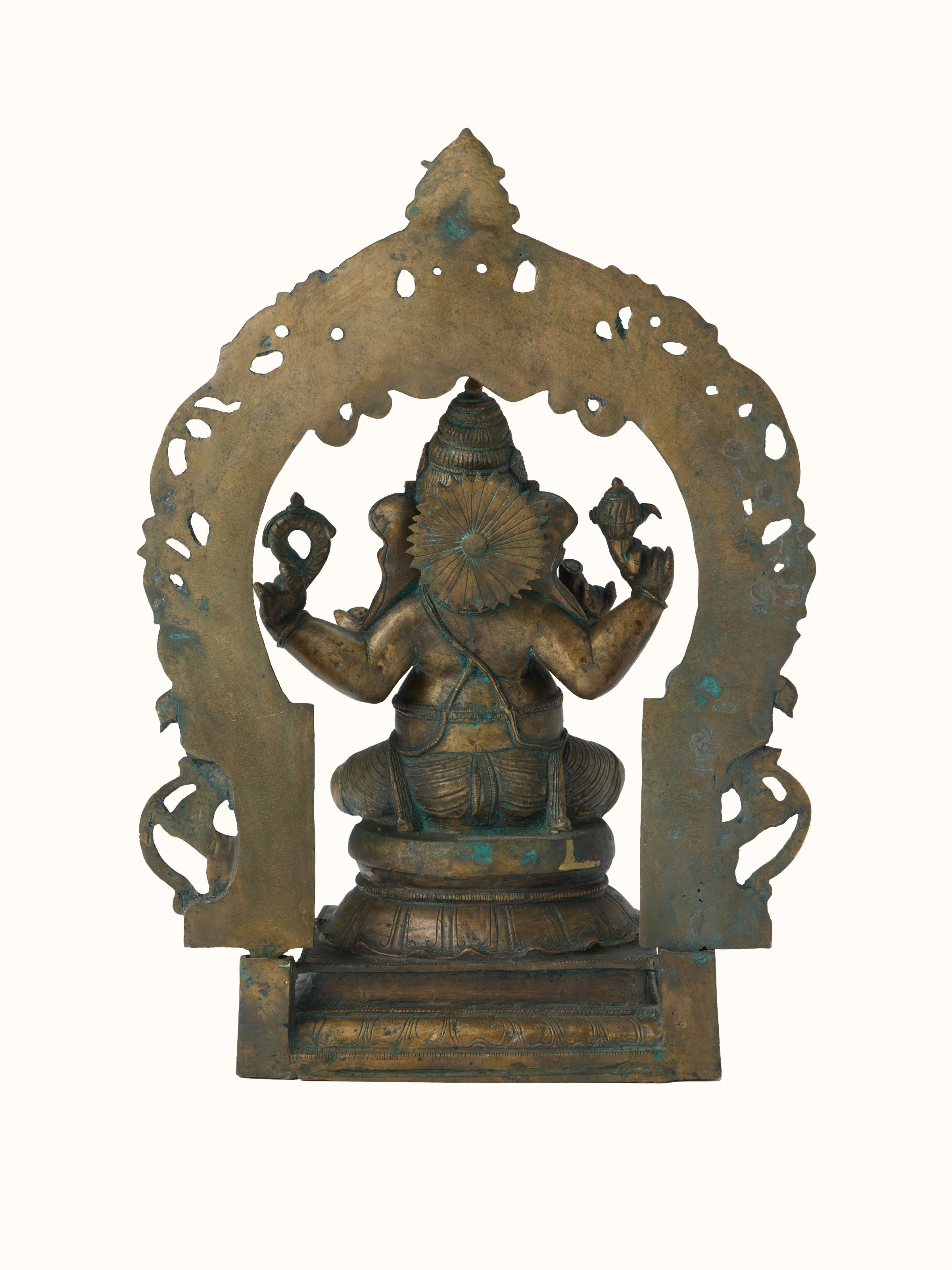 Bronze Sitting Ganesha Prabhavali Idol