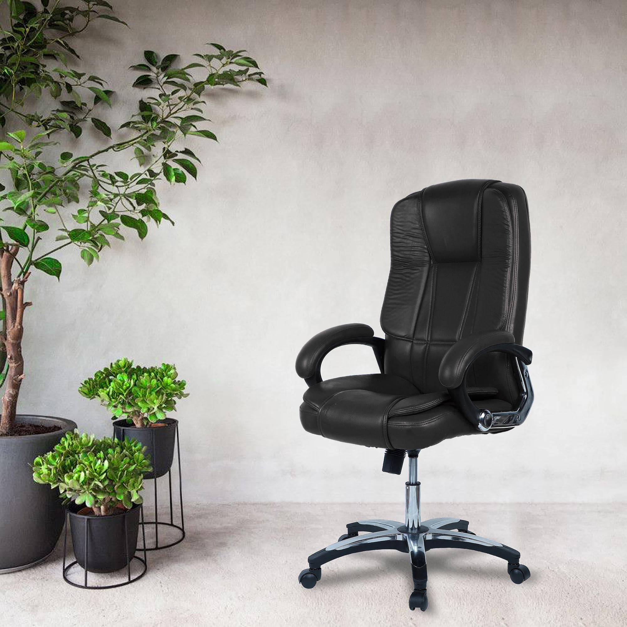 Pleash High Back Executive Chair in Black Colour