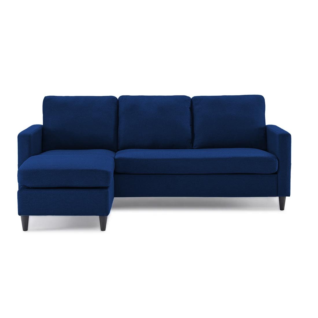 Monznij Sectional Fabric Sofa - Navy Blue