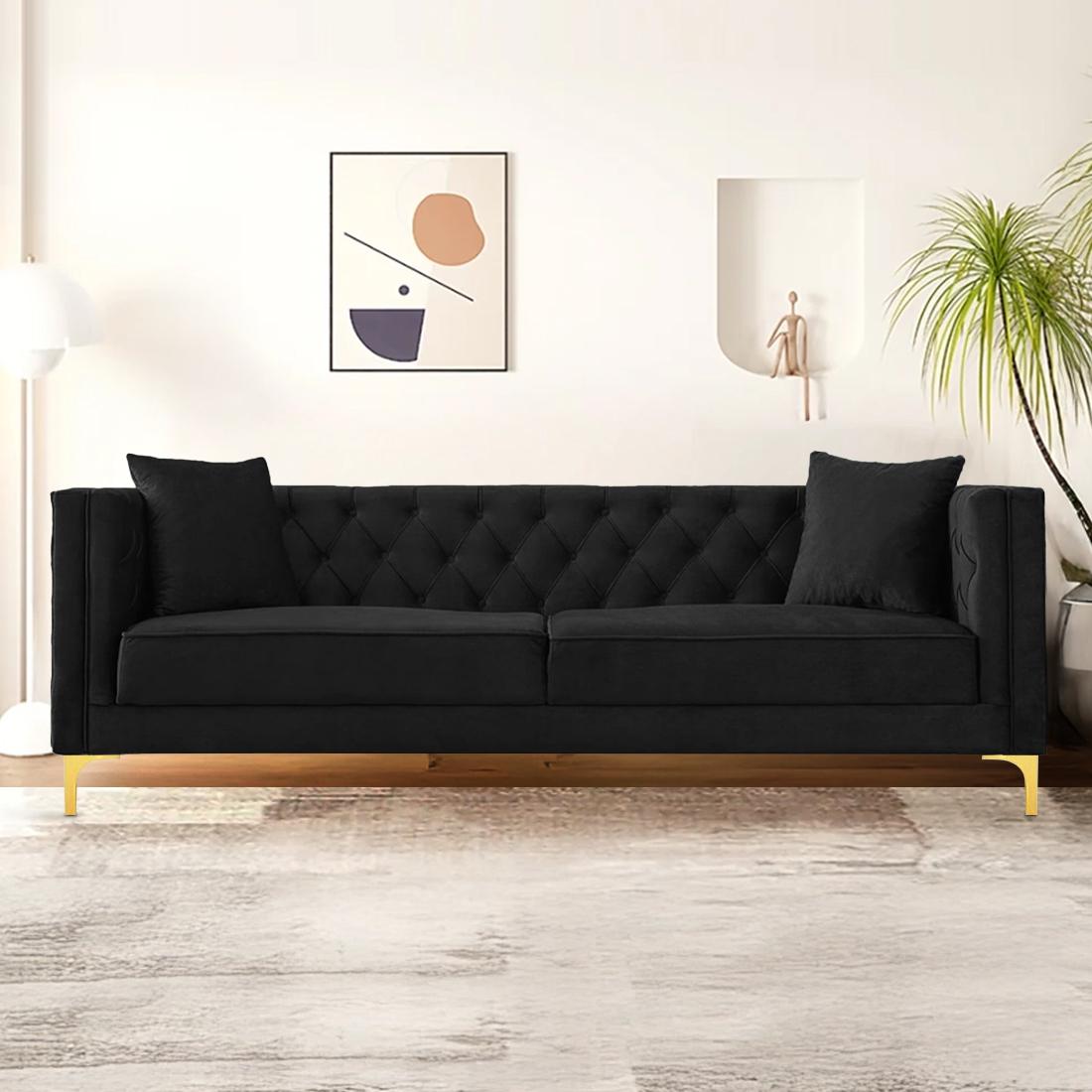 Haruko Fabric Sofa - Black