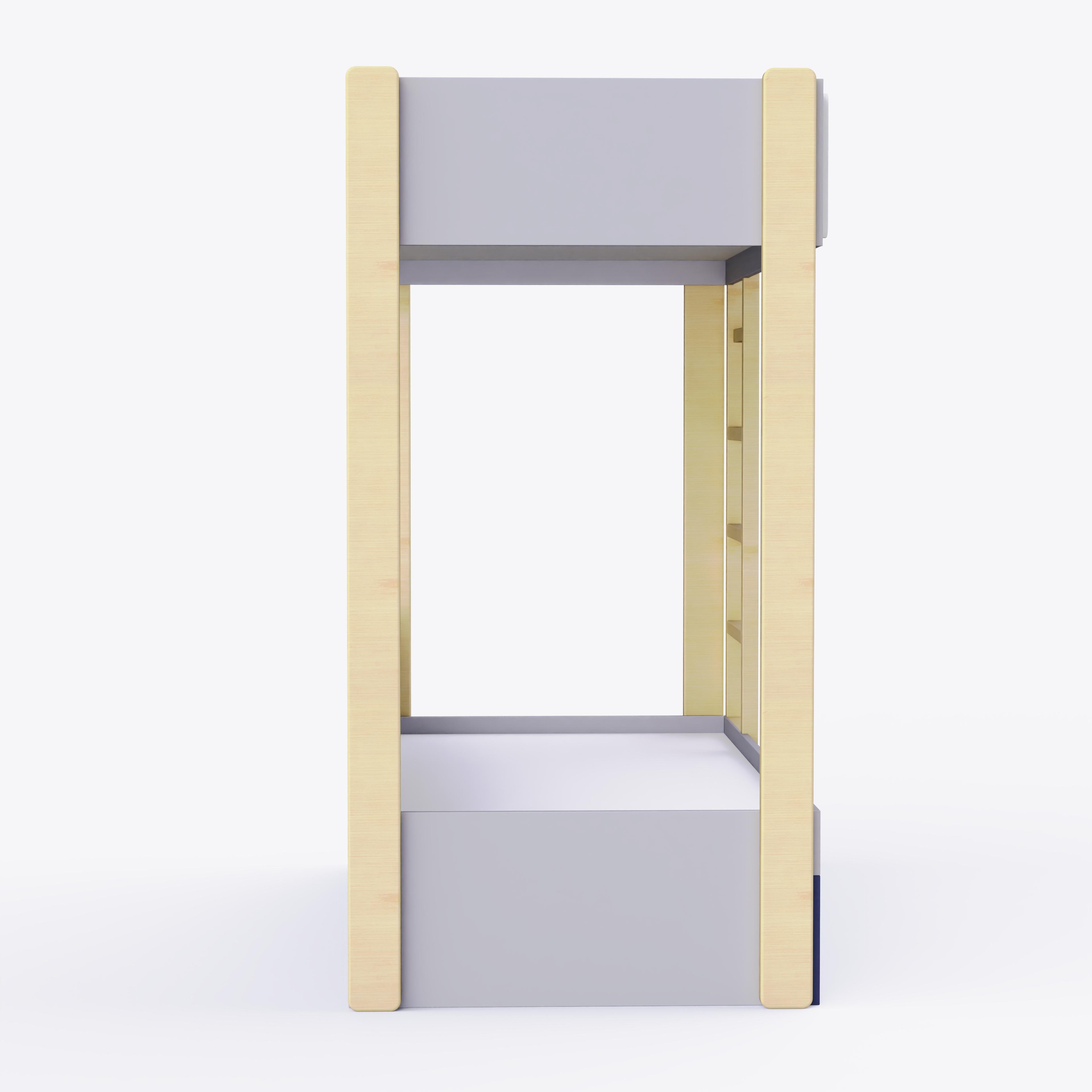 Pine Tree Single Size Bunk Bed In Silver Grey Colour