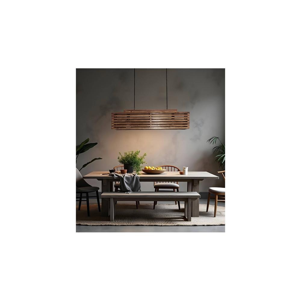 Elegant Centrum Brown Solid Wood Cluster Hanging Light