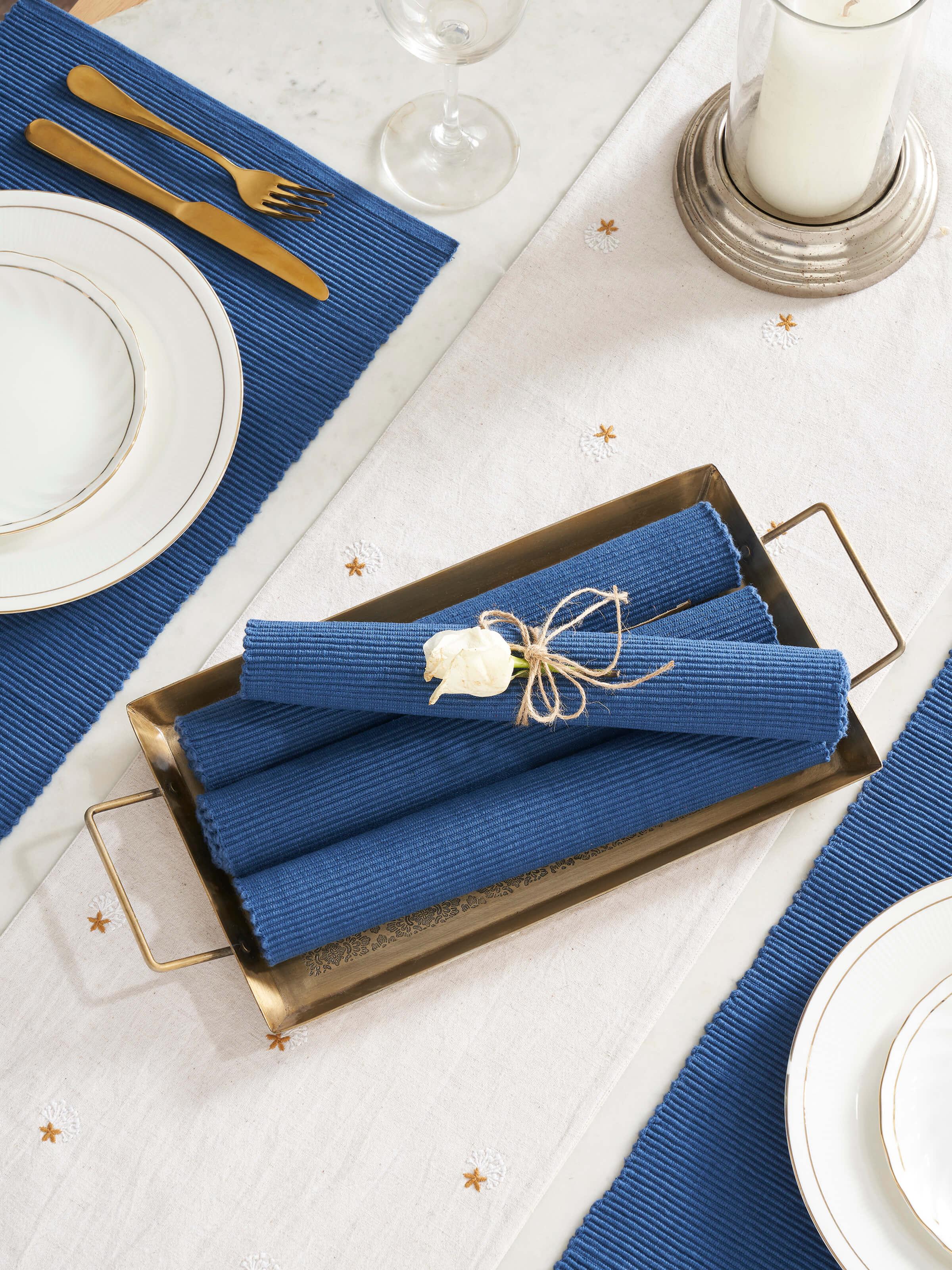 Top-down view highlighting the uniform weave and smooth finish typical of handloom cotton mats