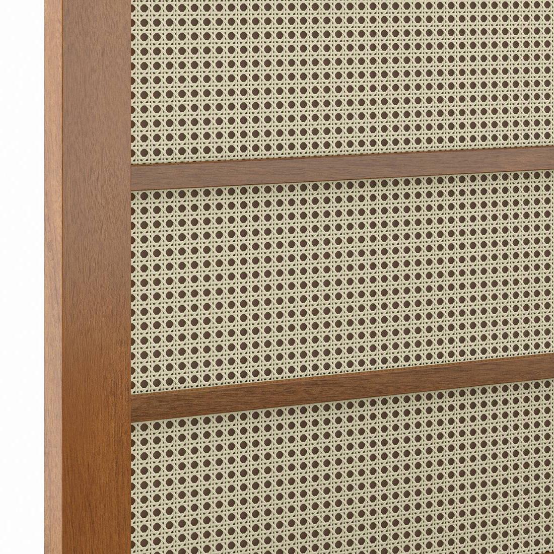 Fujiwara Solid Wood King Size Bed In Amber Walnut Finish