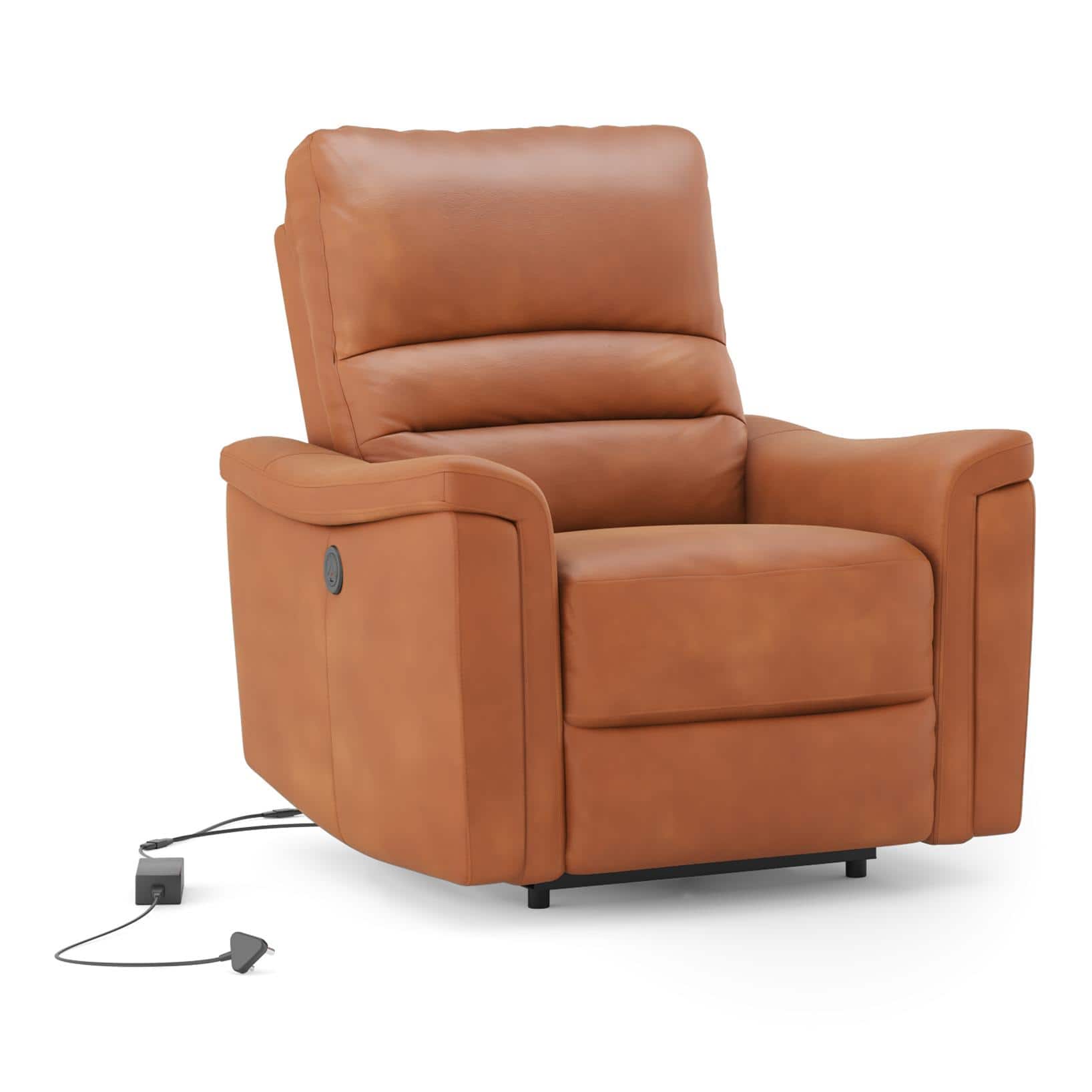 Marlowe Single Seater Motorised Recliner in Tan Leatherette Colour