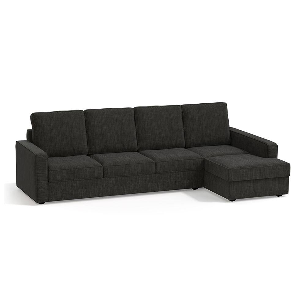 Apollo Compact Sofa (Colour : Graphite Grey, Cushion : Soft, Back Type : High Back, Seating Capacity : Right Aligned 3 Seater + Right Aligned Chaise)