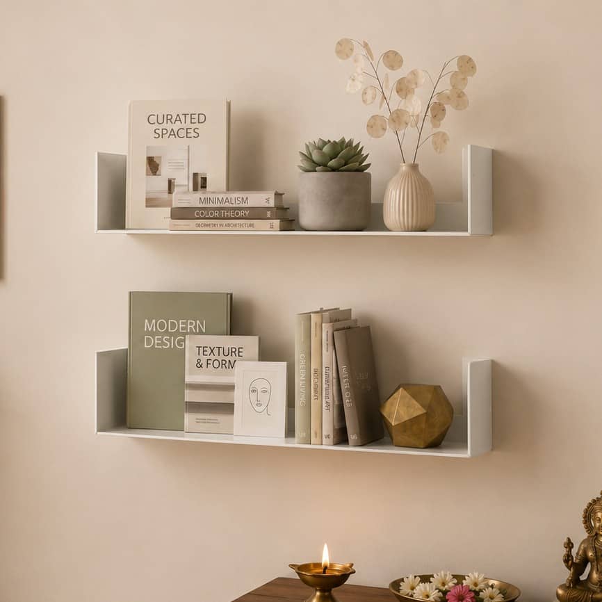 Alivo Floating Bookshelf White