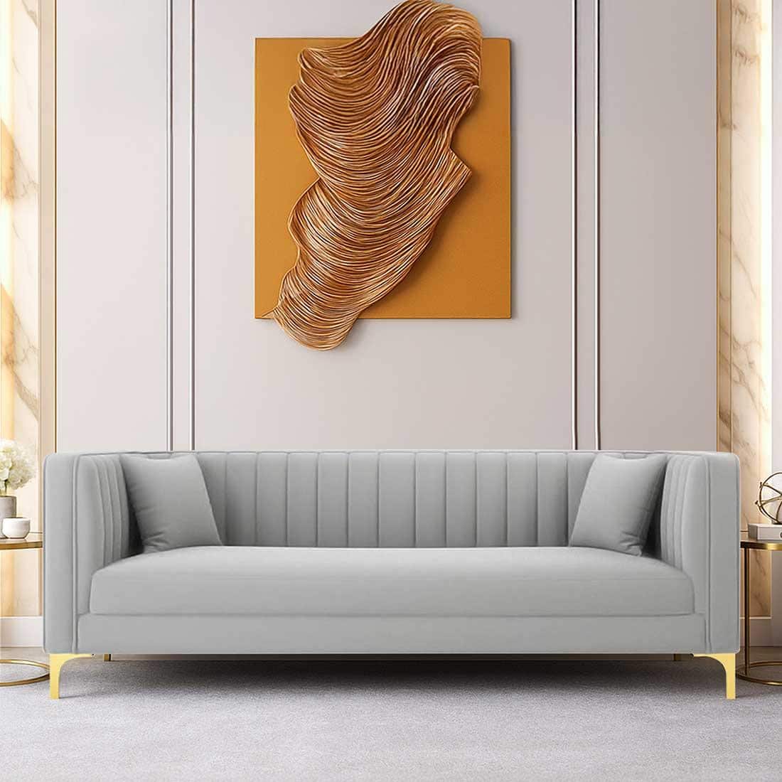 Tuxedo Fabric Sofa (Grey)