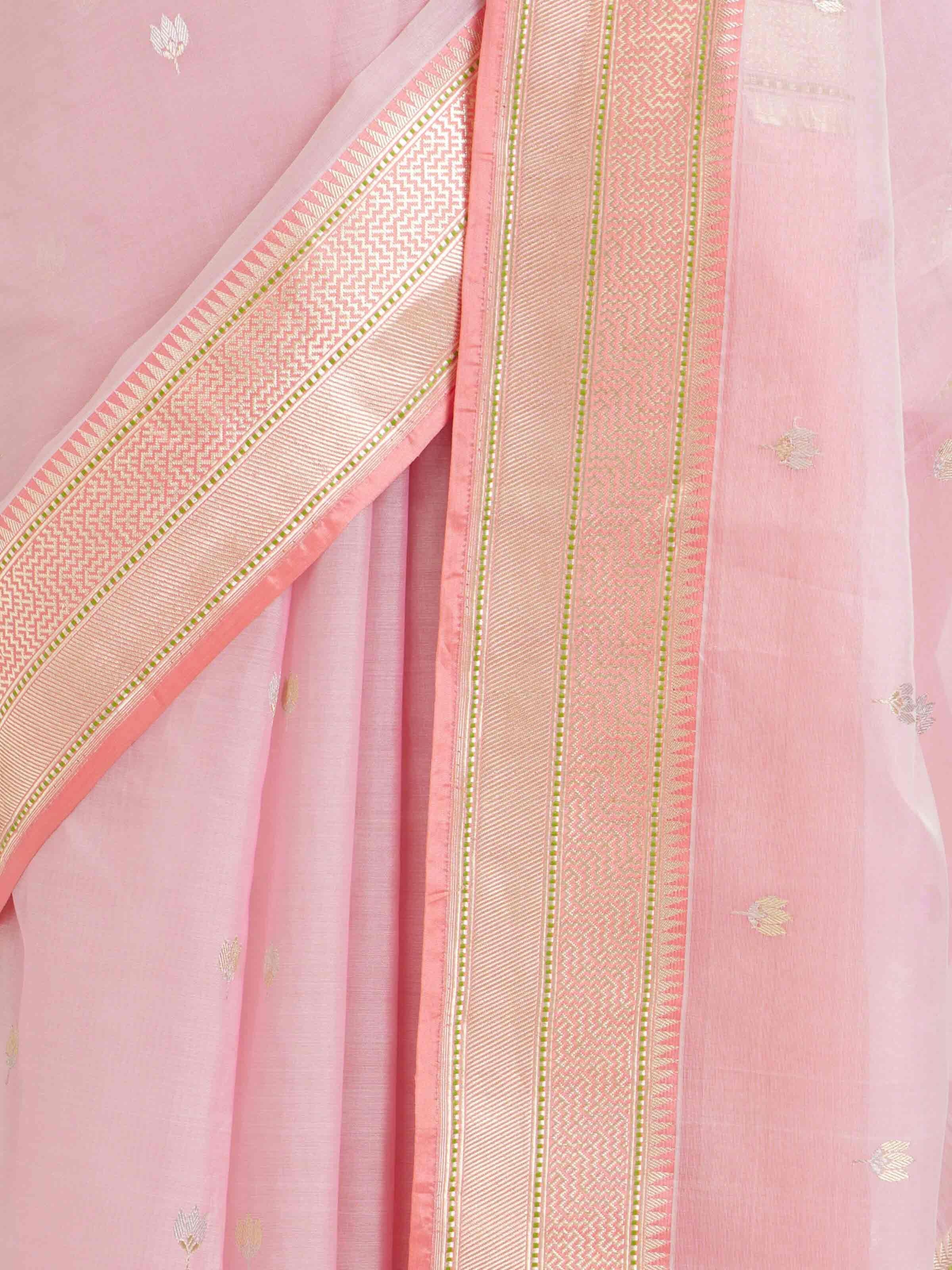 Pink Banarasi Kadhwa Silk Saree