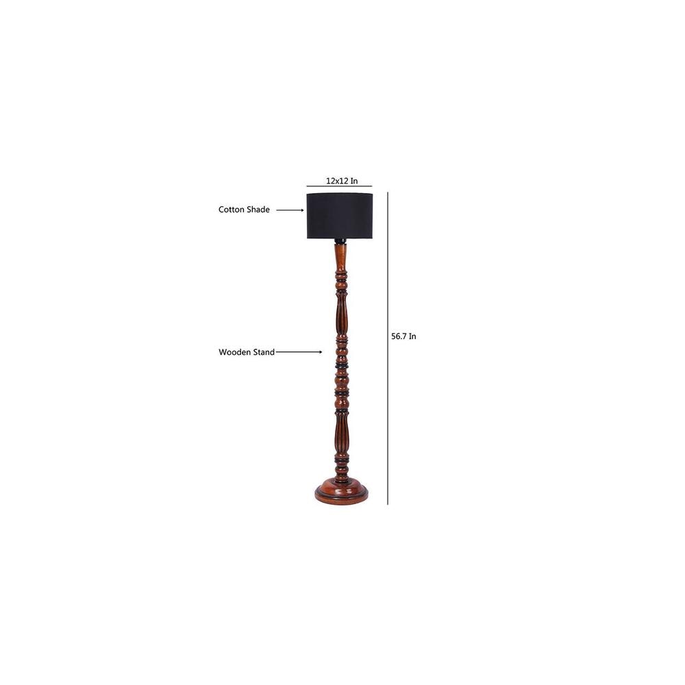 Camryn Brown Cotton Shade Floor Lamp