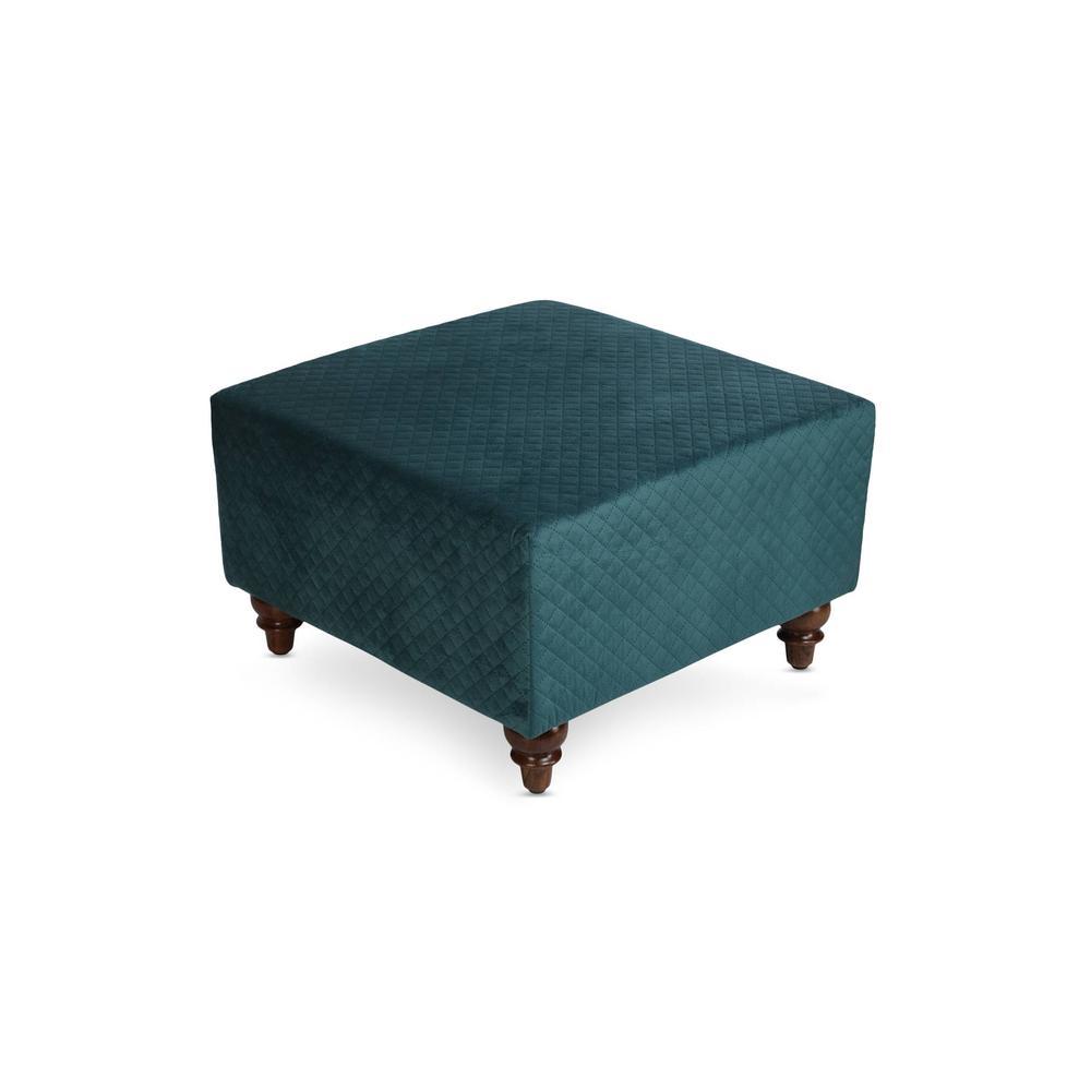 Thomas Solid Wood  Ottomon in  Green Colour