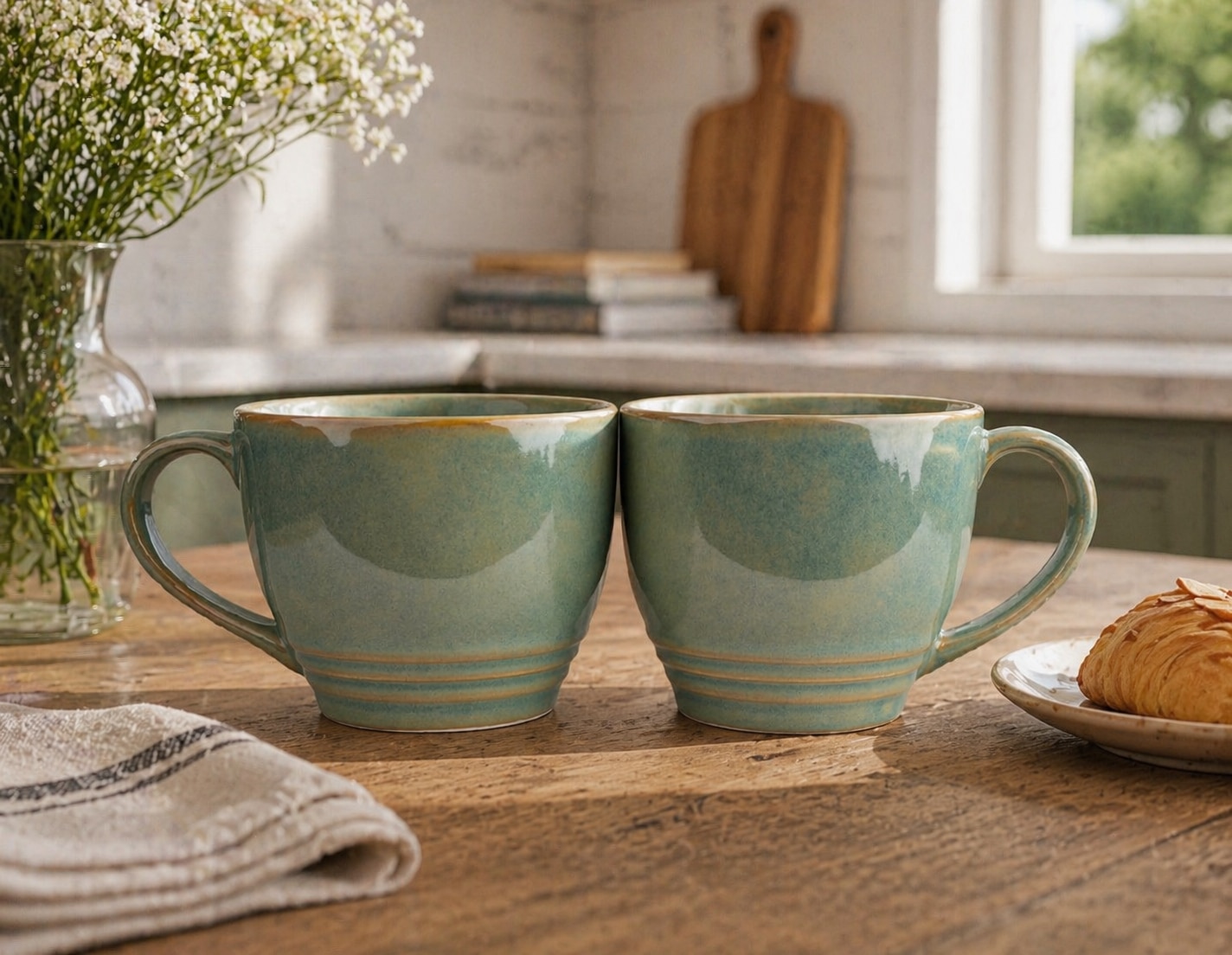 Green Clay Whisper Premium Stoneware Mug Set - Simply Soho