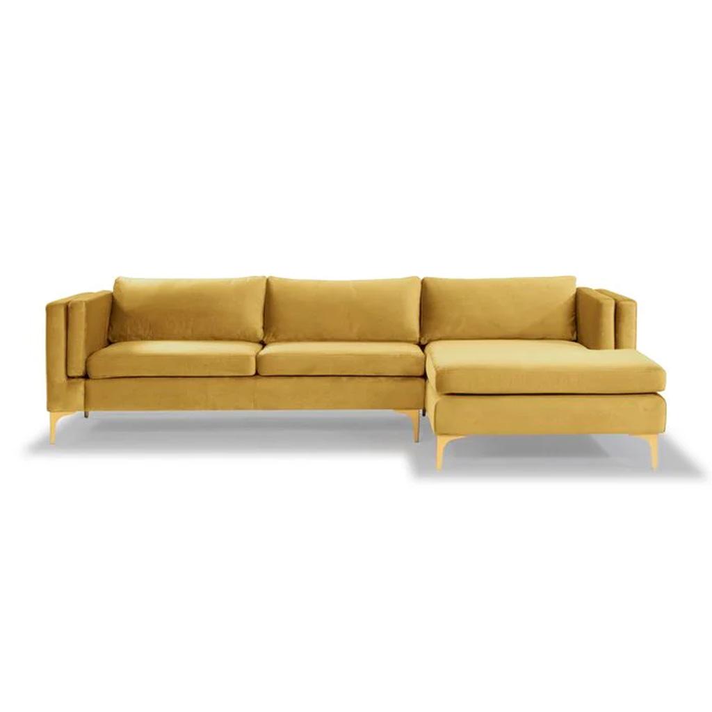 Brezza Sectional Fabric Sofa - Yellow